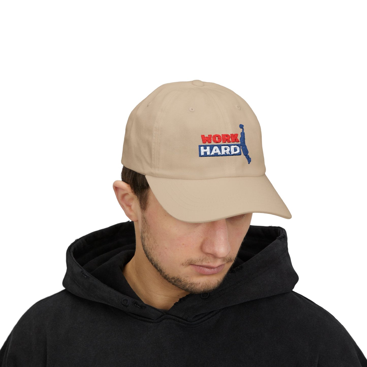 Work Hard Classic Dad Cap / embroidered