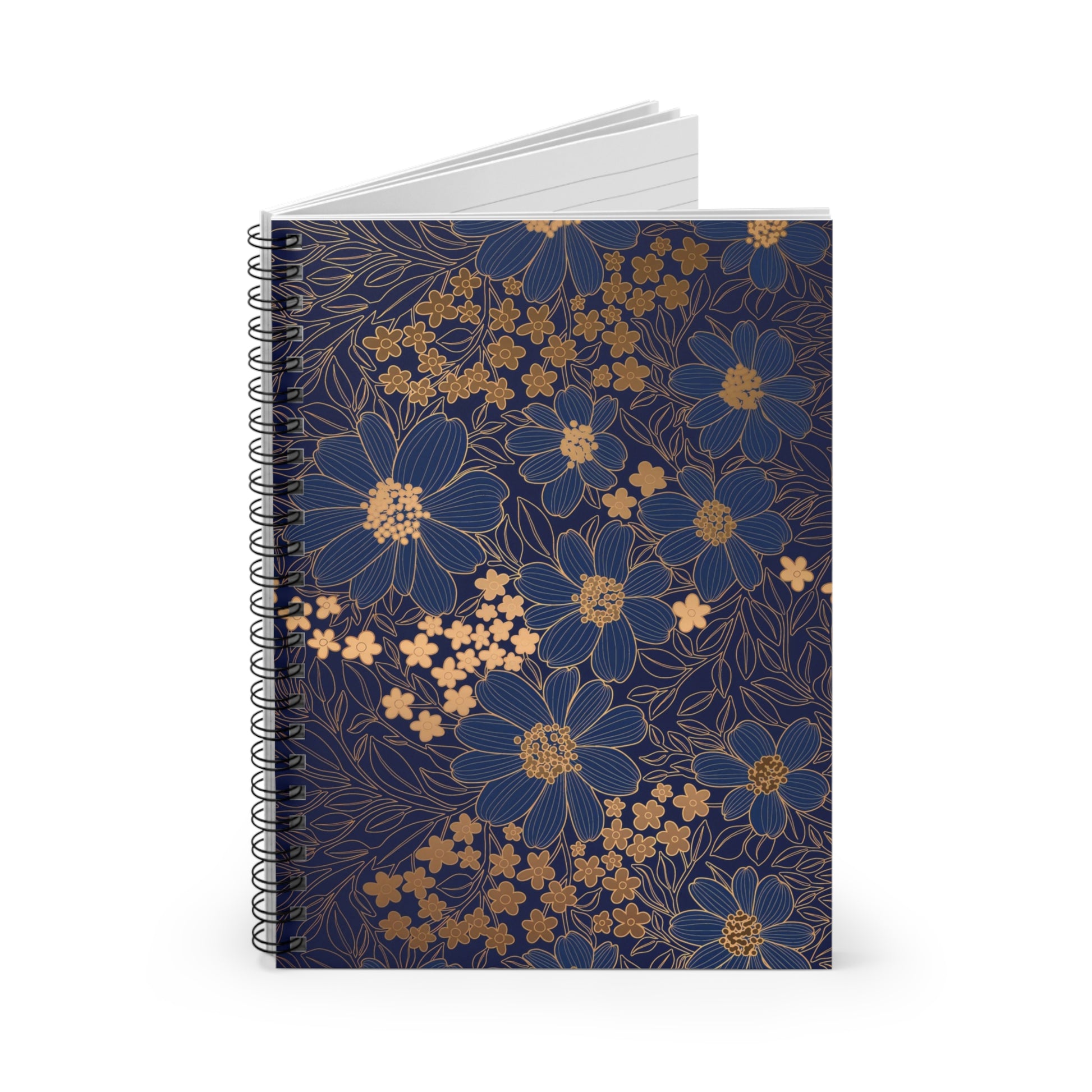 Elegant Floral Spiral Notebook – 6" x 8" Ruled Journal