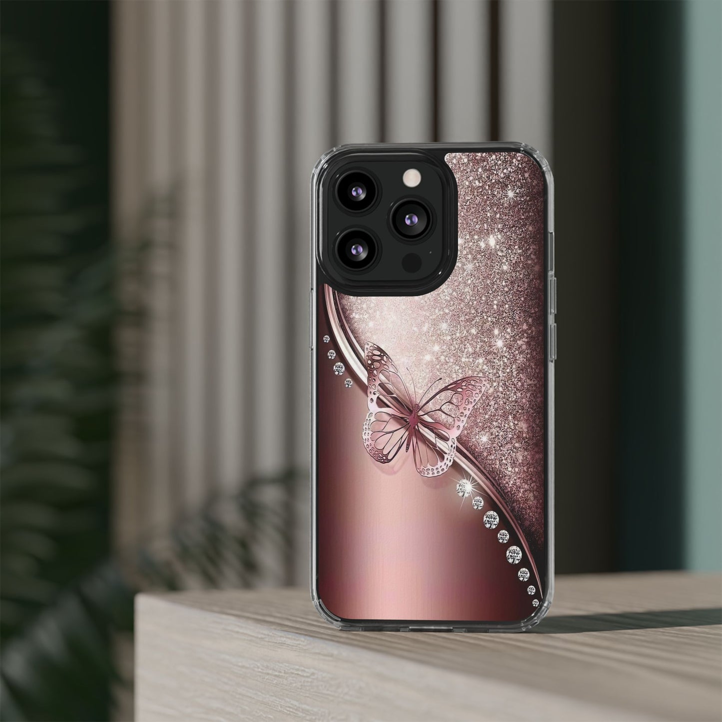 Elegant Butterfly Clear Case, Stylish Transparent Protective Cover for Women