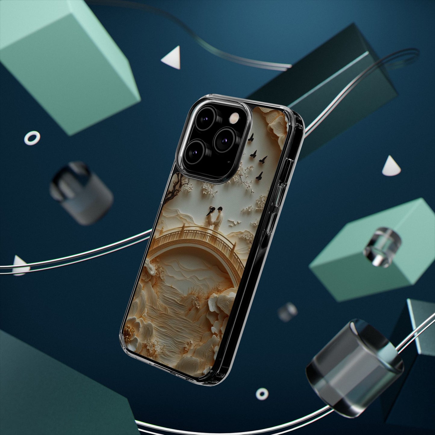 Romantic Couple 3D Effect Clear Cases,  Artistic Protective Cover