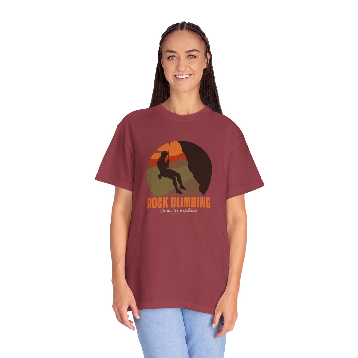 Rock Climbing Dare To Explore Unisex Garment-Dyed T-shirt