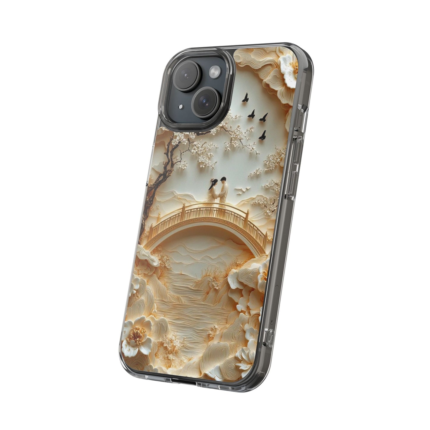 Romantic Couple 3D Effect Clear Cases,  Artistic Protective Cover