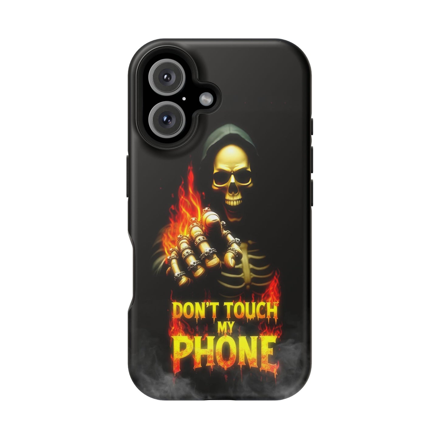Skull Design Impact-Resistant iPhone Case, Don't Touch My Phone