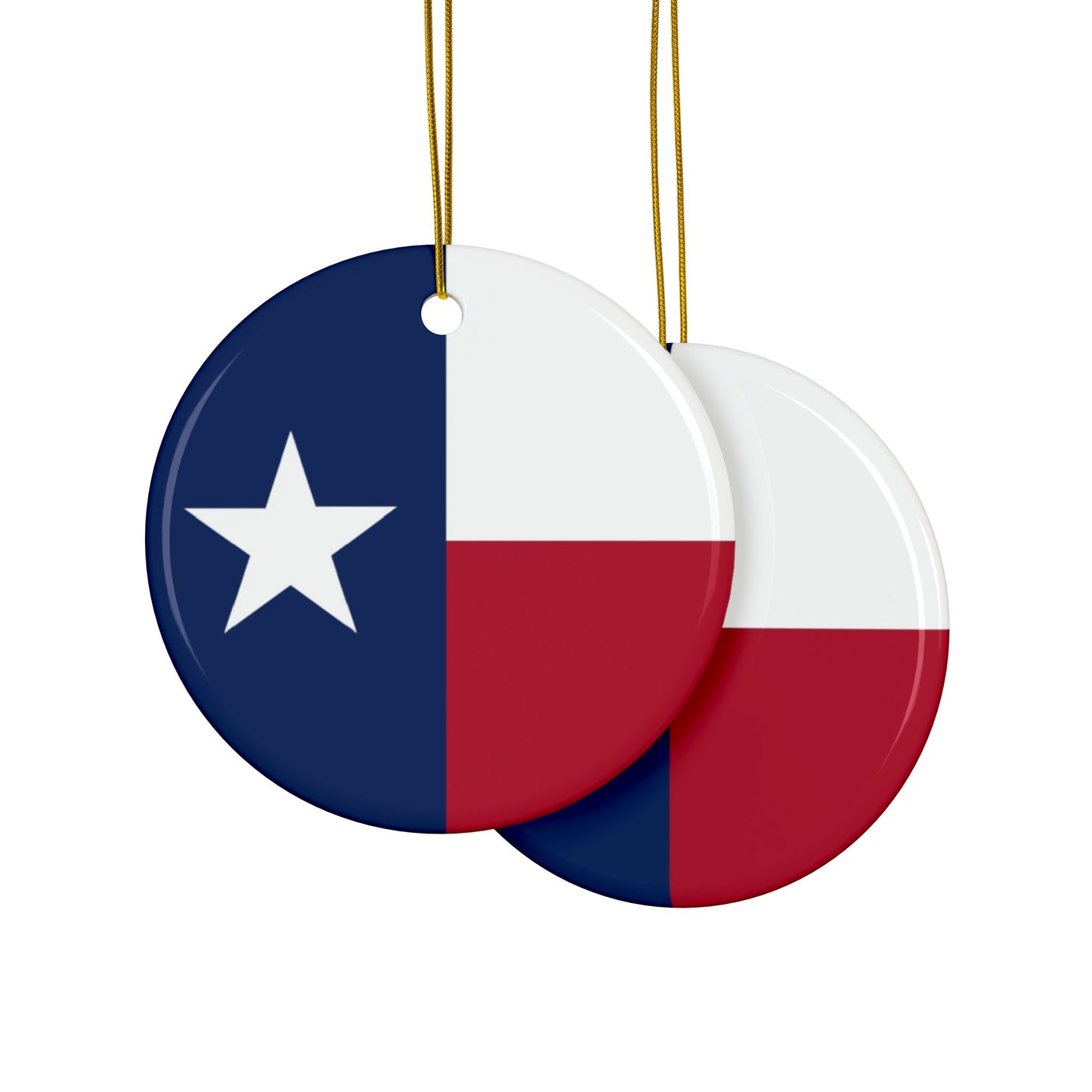 Lone Star Ceramic Ornaments, 2-Side Print, (1pc, 3pcs, 5pcs, 10pcs)