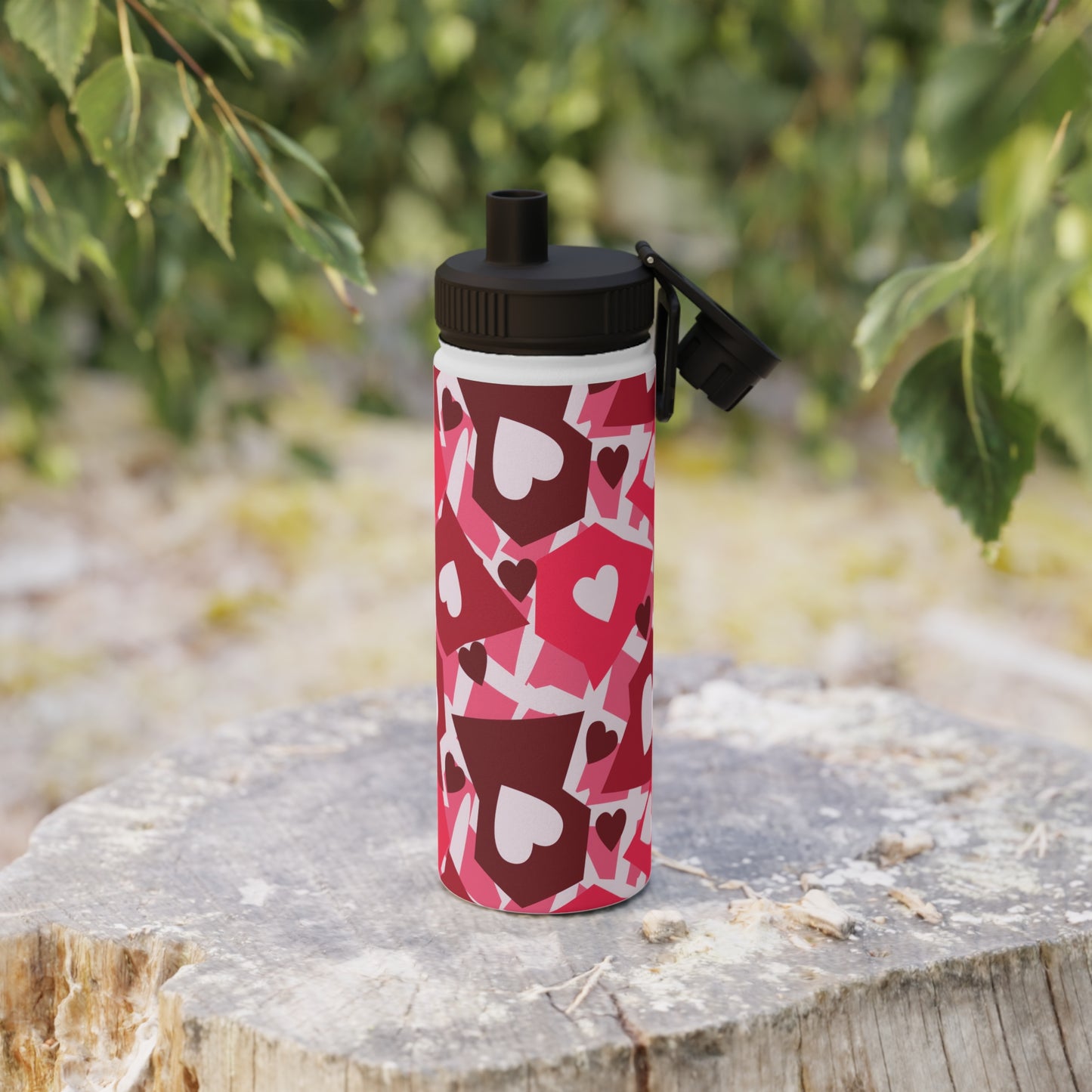 Love in Style Stainless Steel Water Bottle, Sports Lid