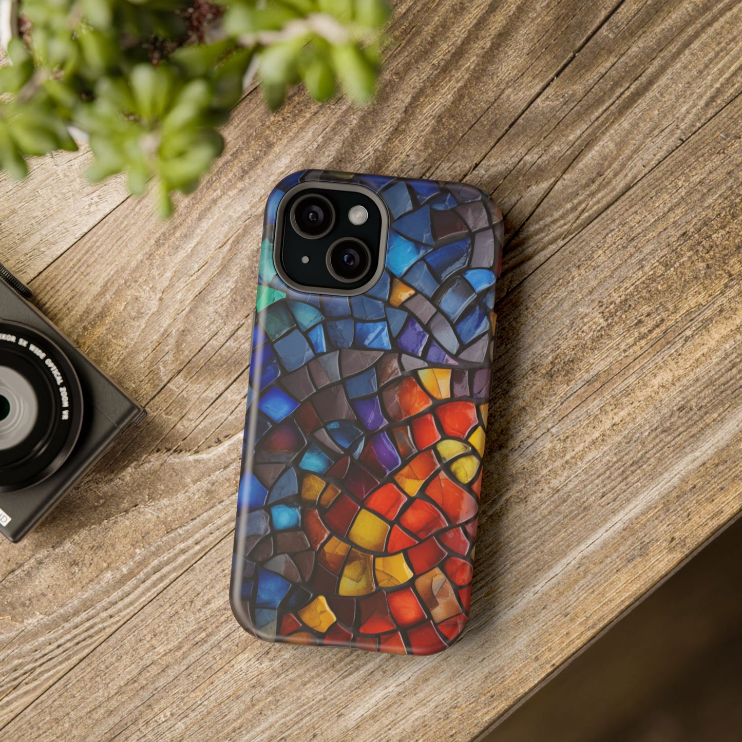 Stained Glass Impact-Resistant Phone Case, Colorful Phone Cover