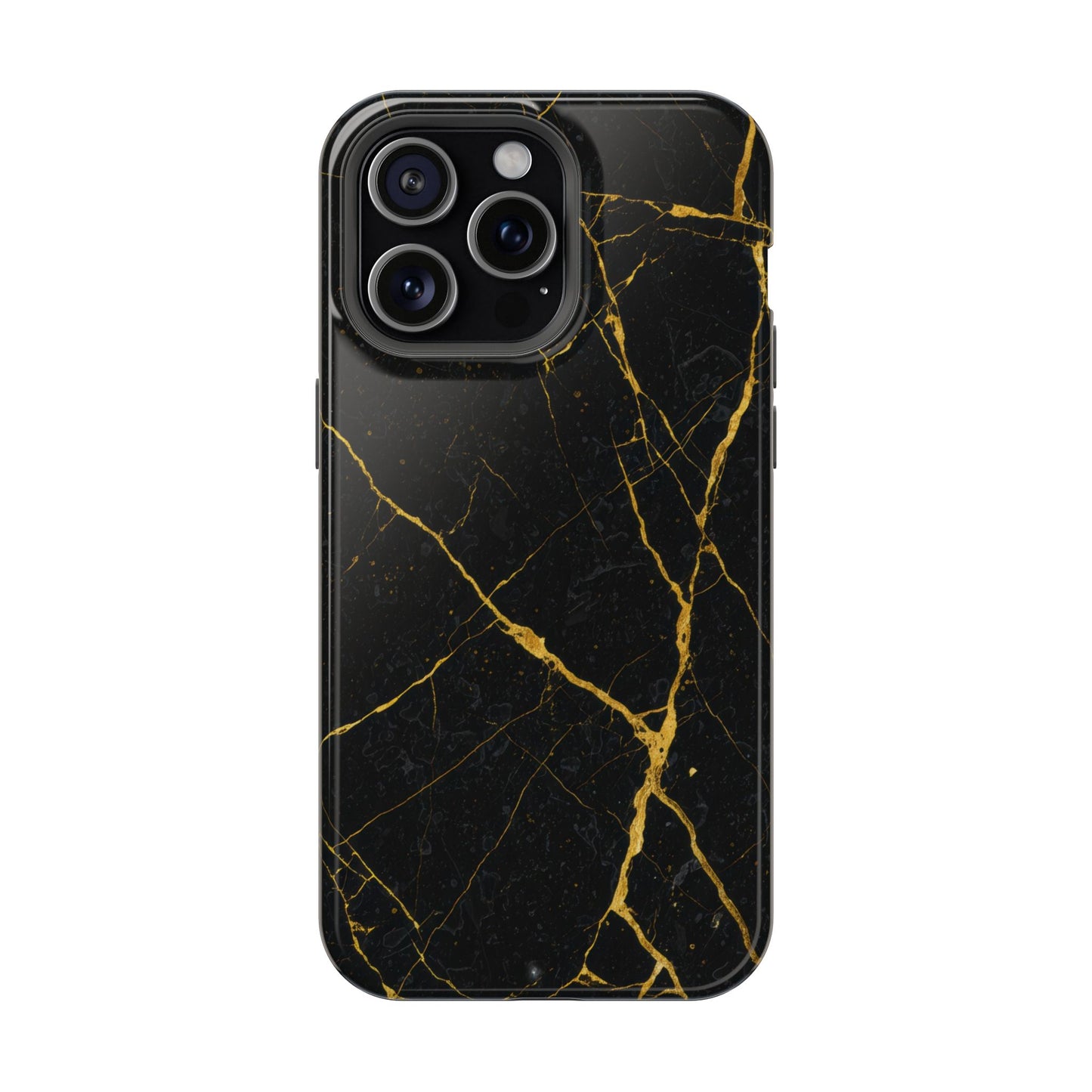 Black Marble with Gold Veins Impact-Resistant iPhone