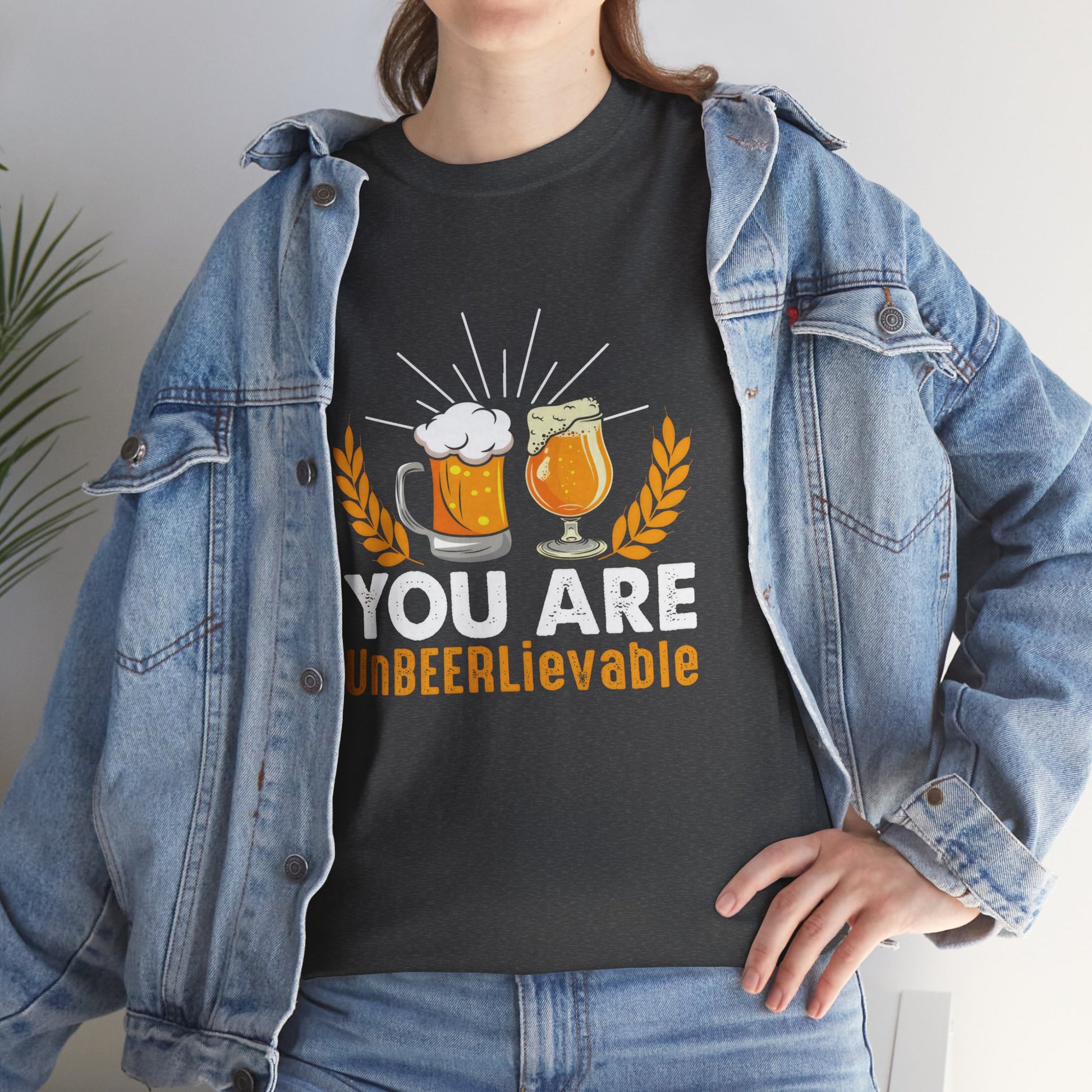Funny Beer Slogan Tee, You Are UnBEERLievable