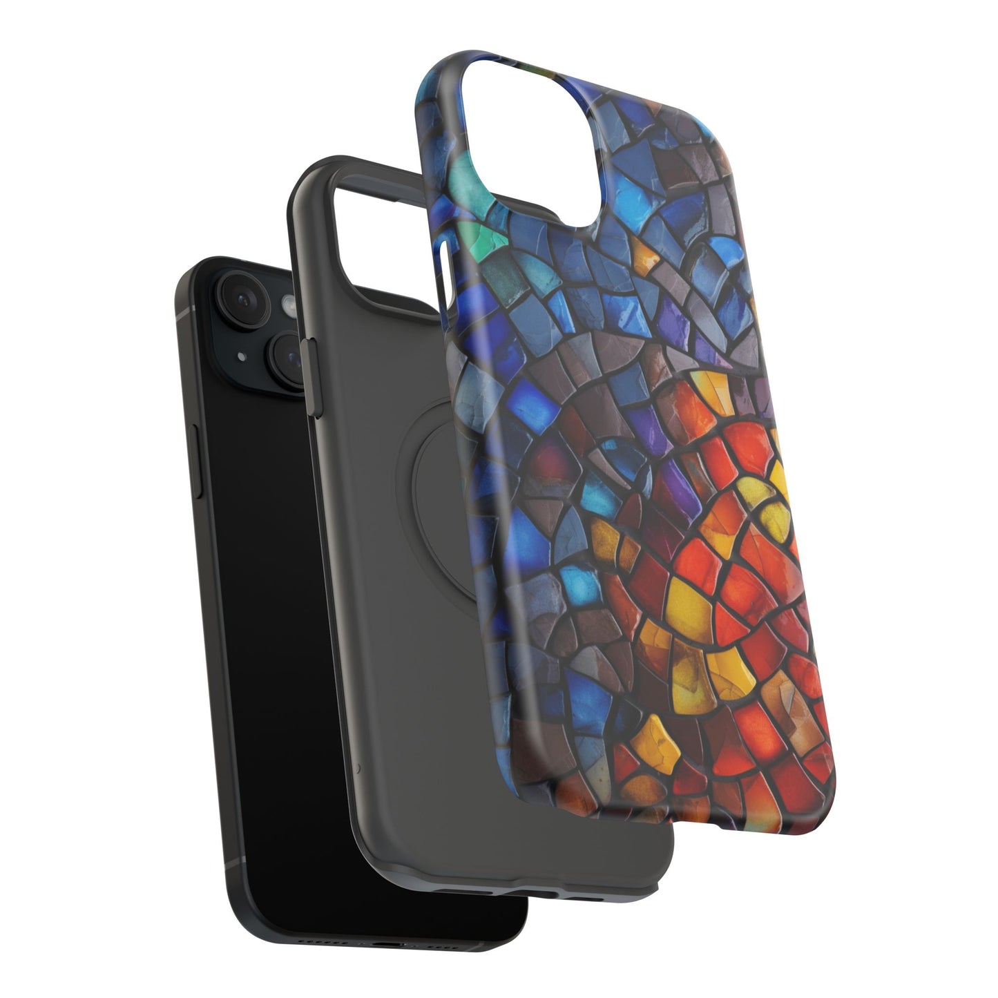 Stained Glass Impact-Resistant Phone Case, Colorful Phone Cover