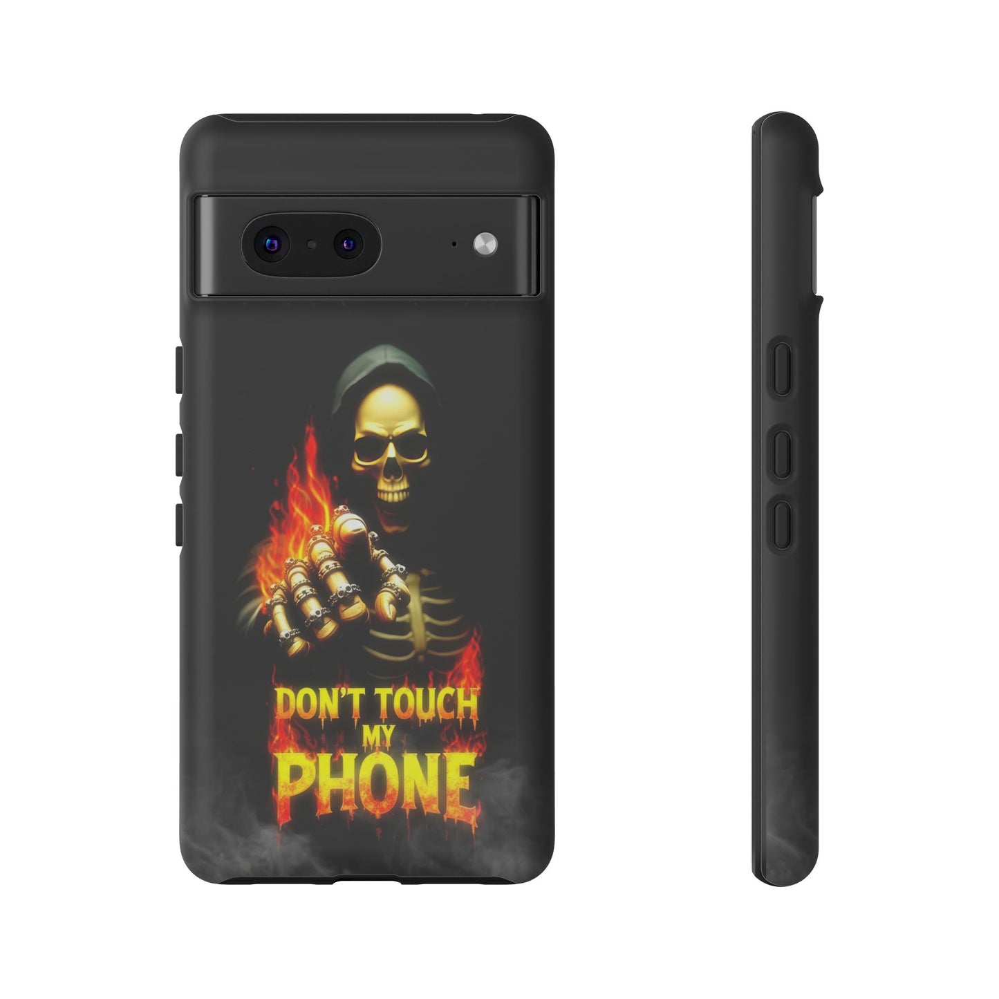 Skull Design Google Pixel Phone Case, Don't Touch My Phone Mobile Cover