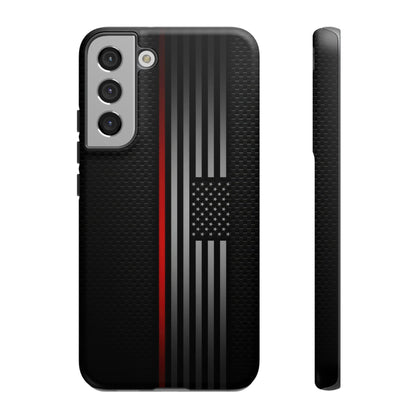 Elegant Patriotic Samsung Phone Case, Thin Red Line Design