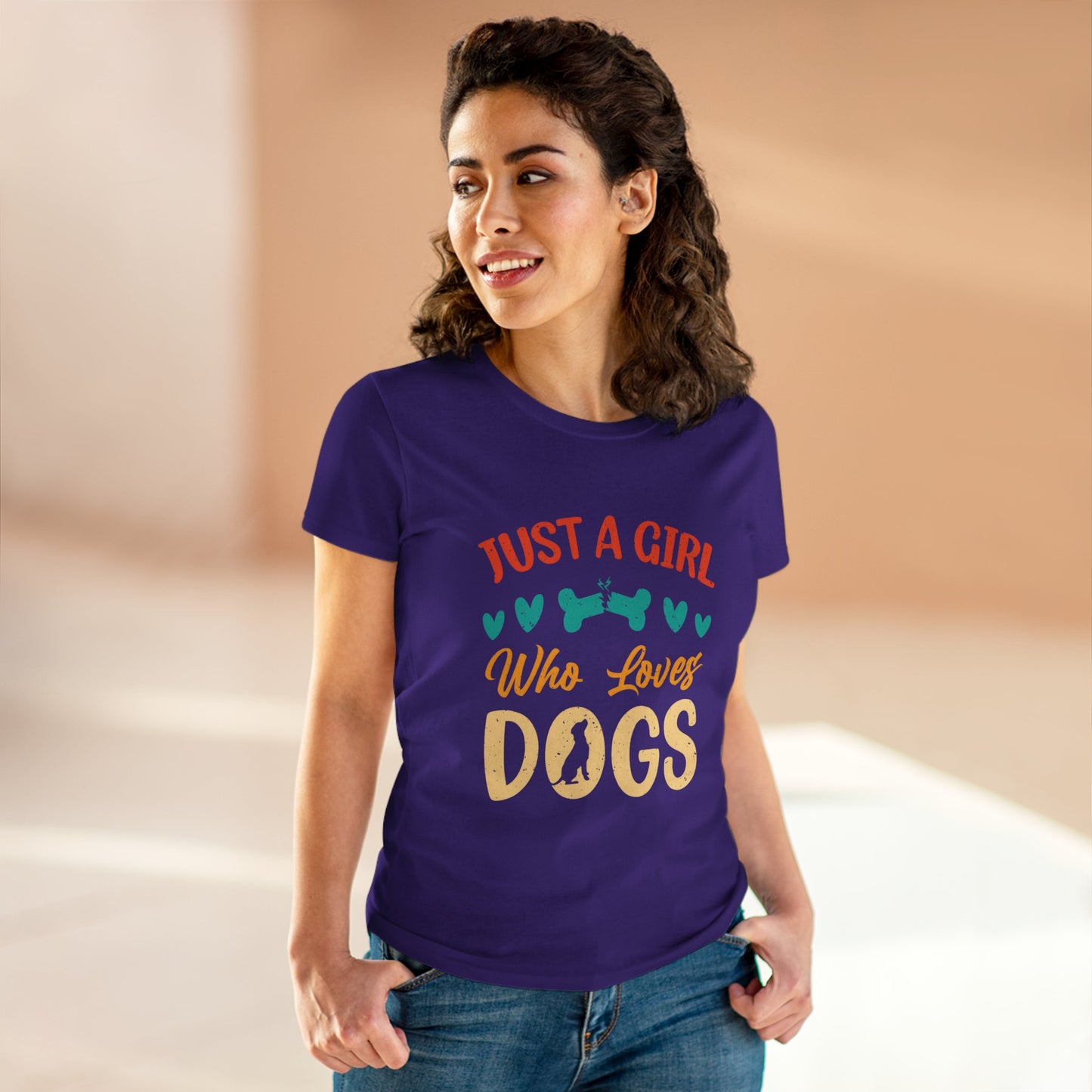 Just a Girl Who Loves Dogs Tee - Women's Dog Lover T-Shirt