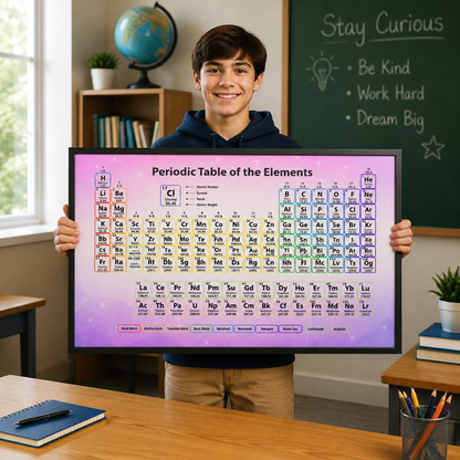 Periodic Table Poster — Colorful Educational Chemistry Wall Art