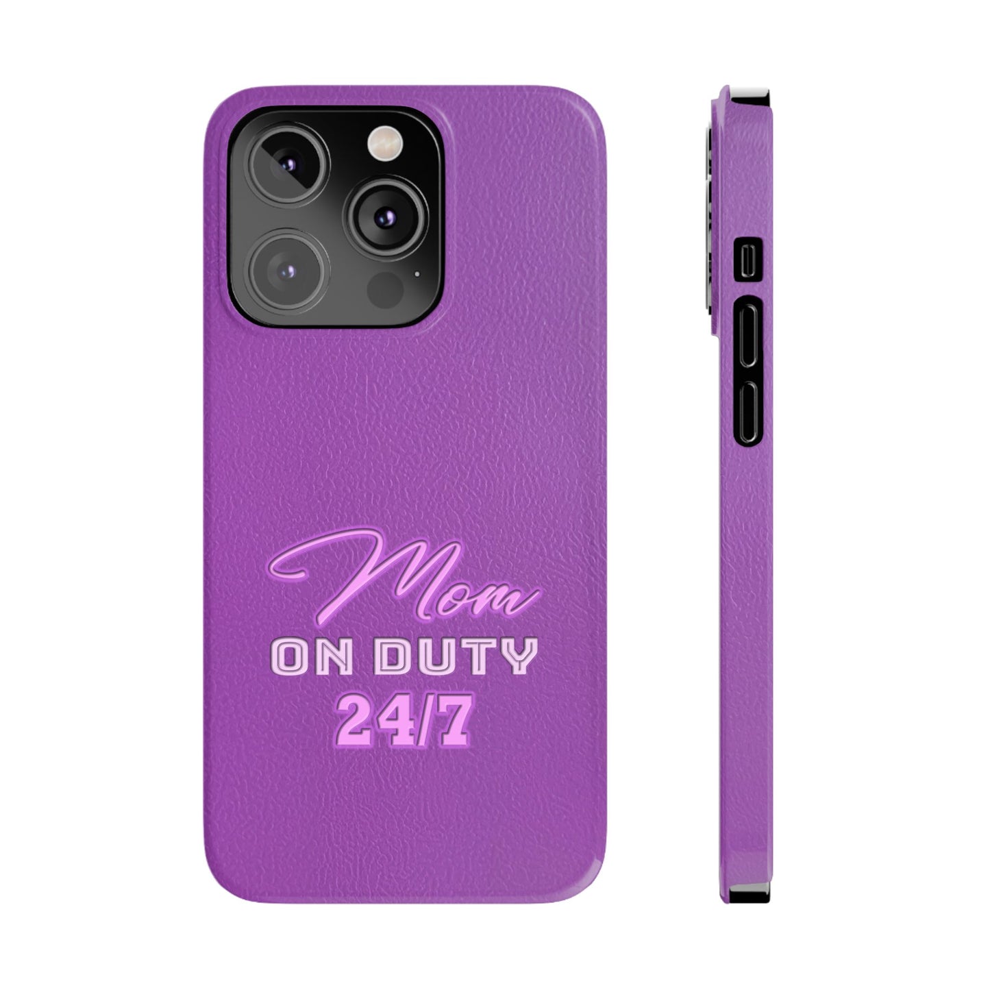 Mom On Duty Slim Case, Purple Case for Mothers