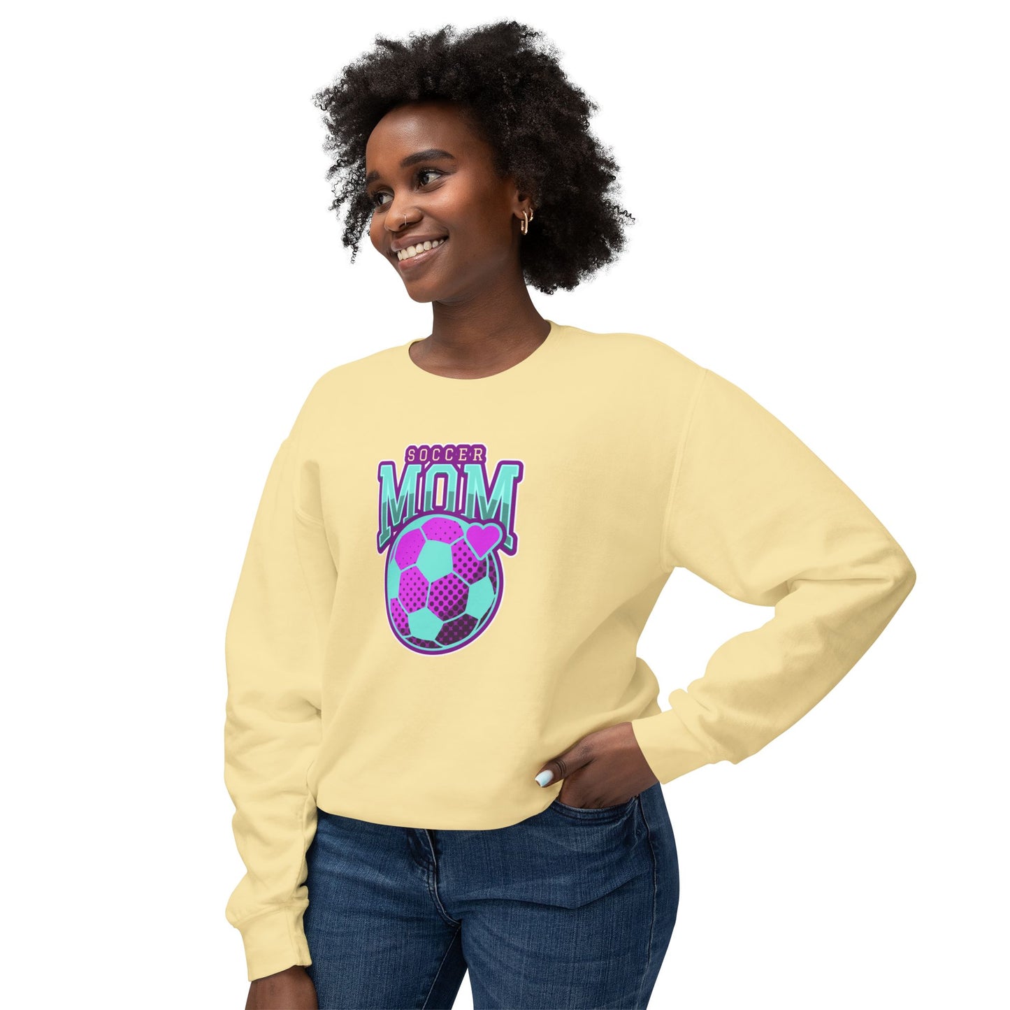 Soccer Mom Unisex Lightweight Crewneck Sweatshirt