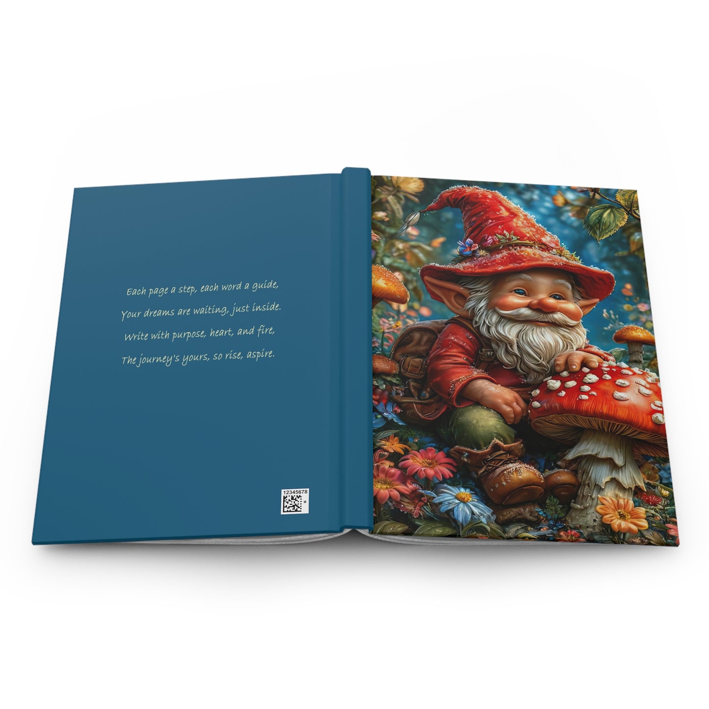 Gnome Fantasy Hardcover Journal, Whimsical Writing Notebook