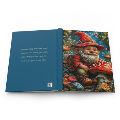 Gnome Fantasy Hardcover Journal, Whimsical Writing Notebook