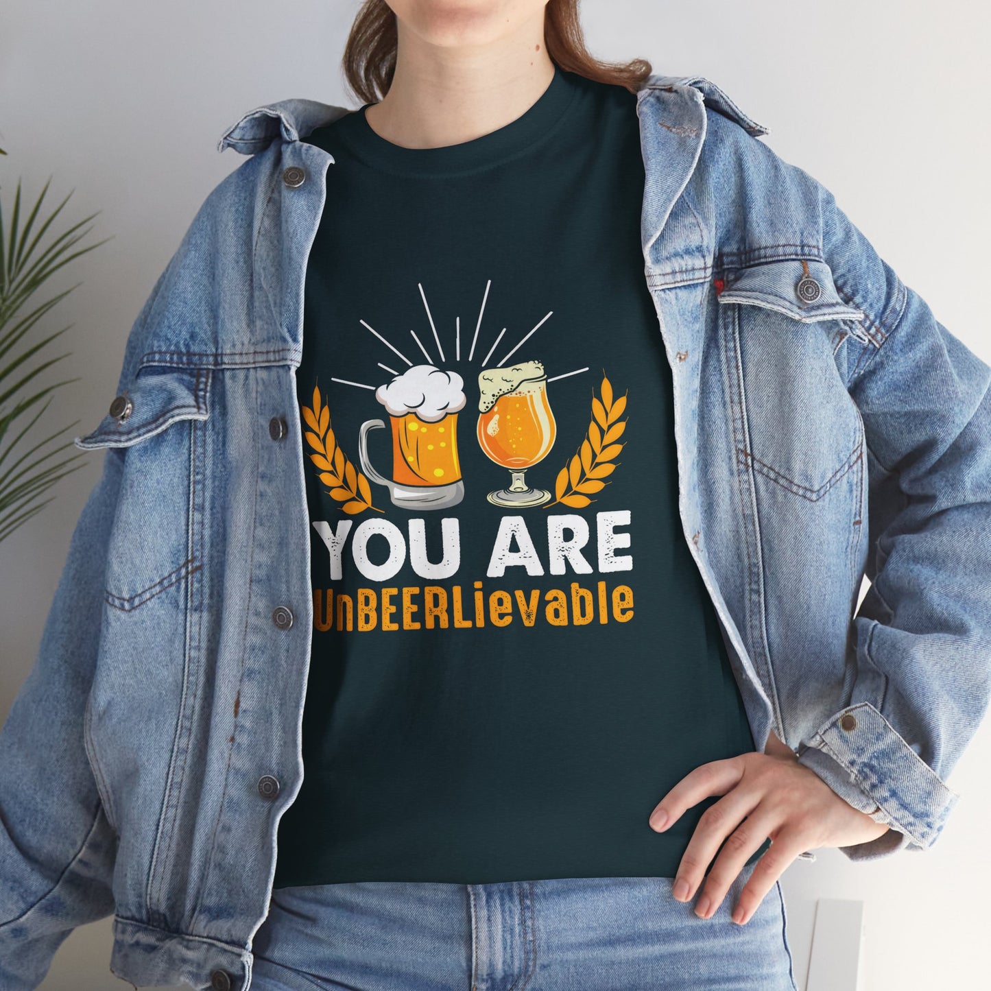 Funny Beer Slogan Tee, You Are UnBEERLievable