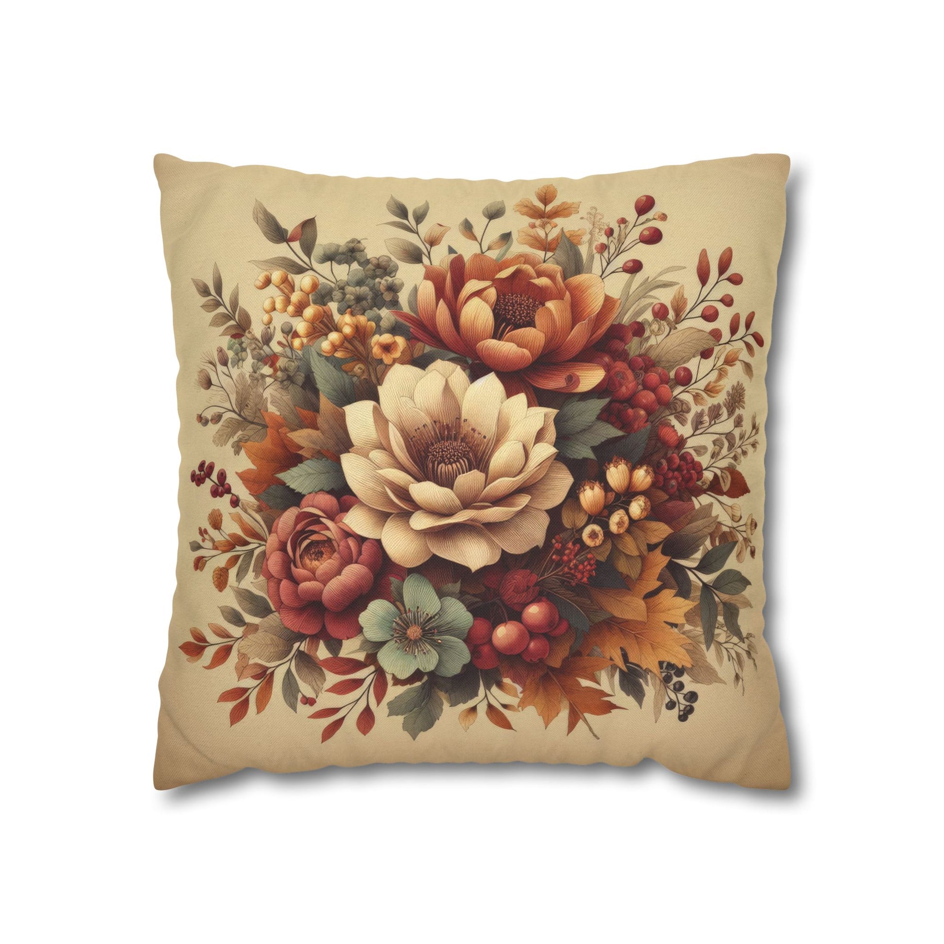 Autumn Bouquet Spun Polyester Square Pillowcase