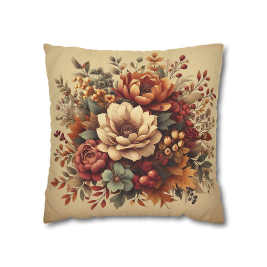 Autumn Bouquet Spun Polyester Square Pillowcase