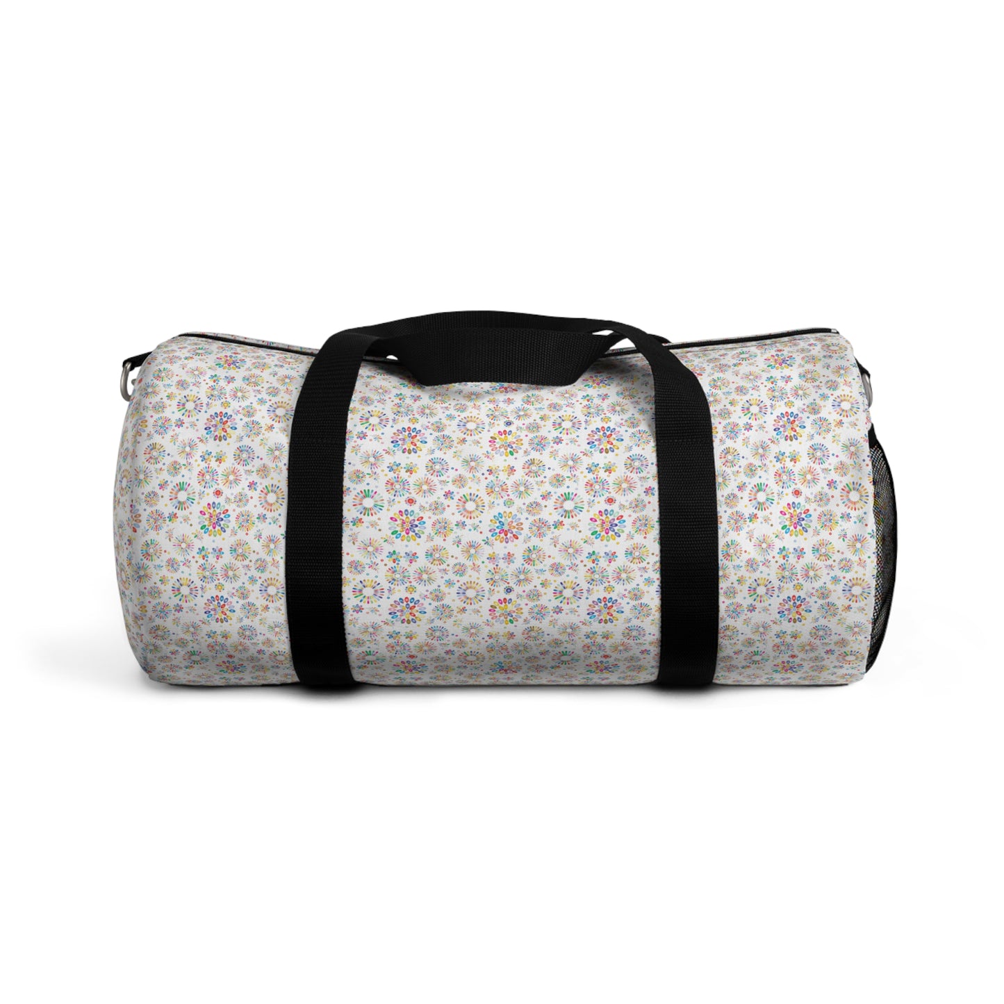 Vibrant Vibes: Happy Color Duffel Bag / White