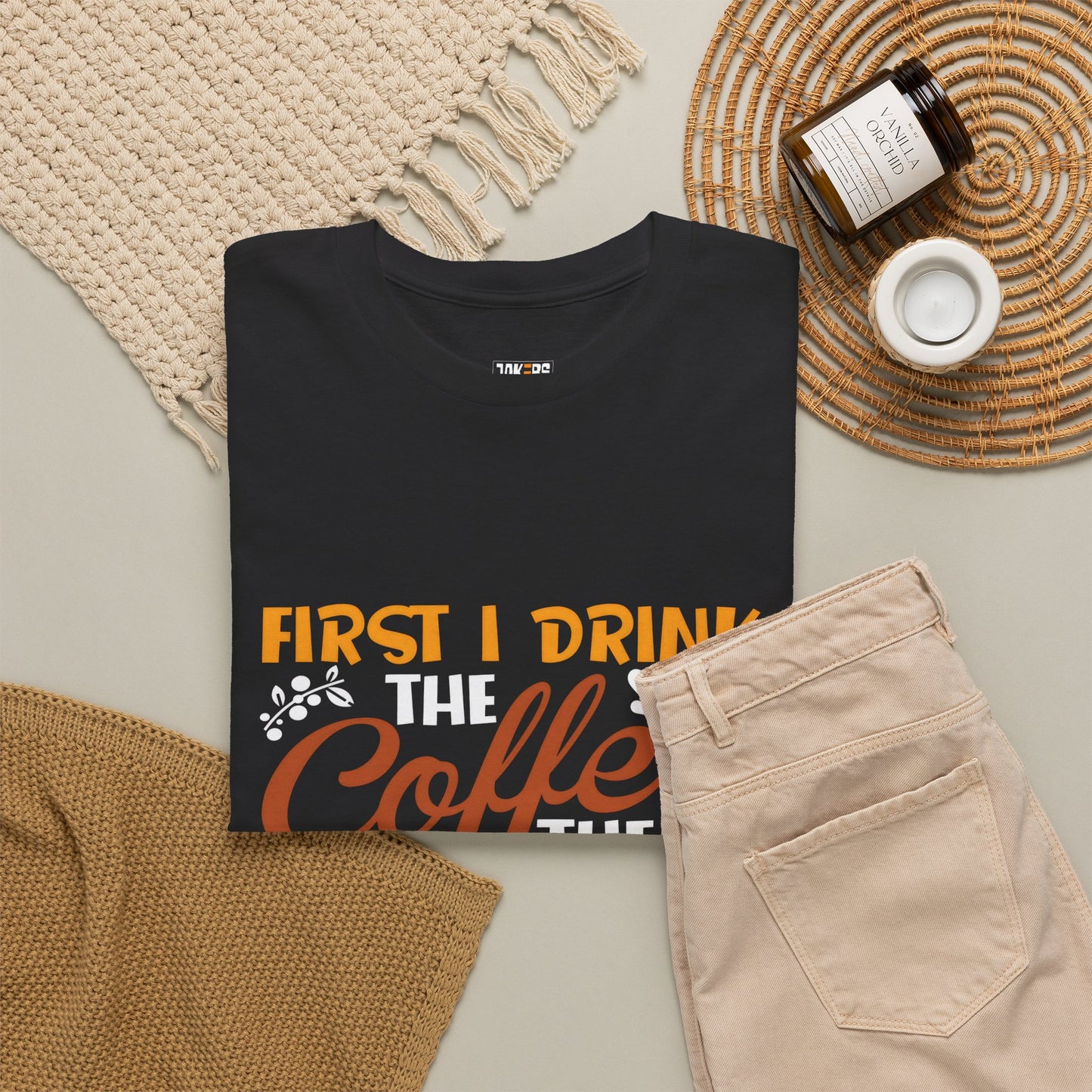 Coffee Lover's Unisex Heavy Cotton Tee - "First I Drink The Coffee Then I Do My Things"