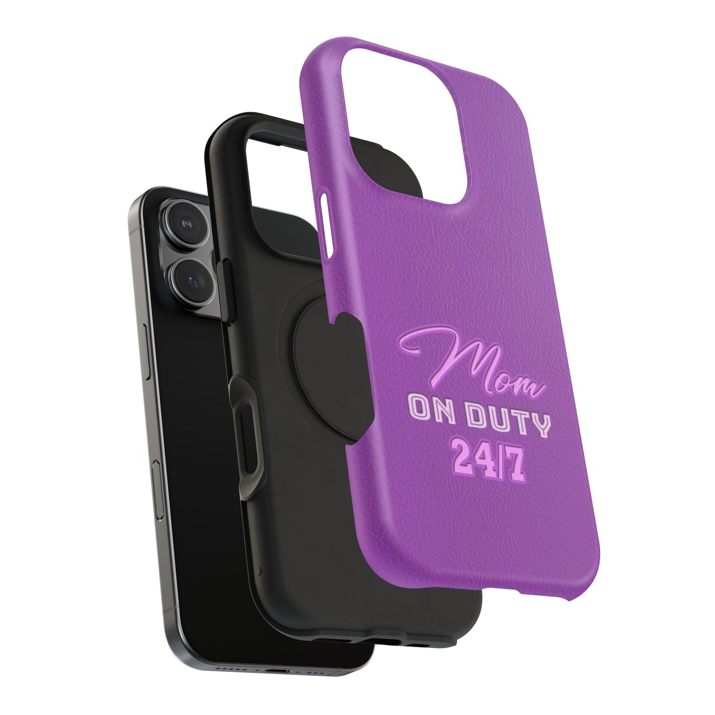 Mom On Duty Impact-Resistant Case, Purple Case for Mothers