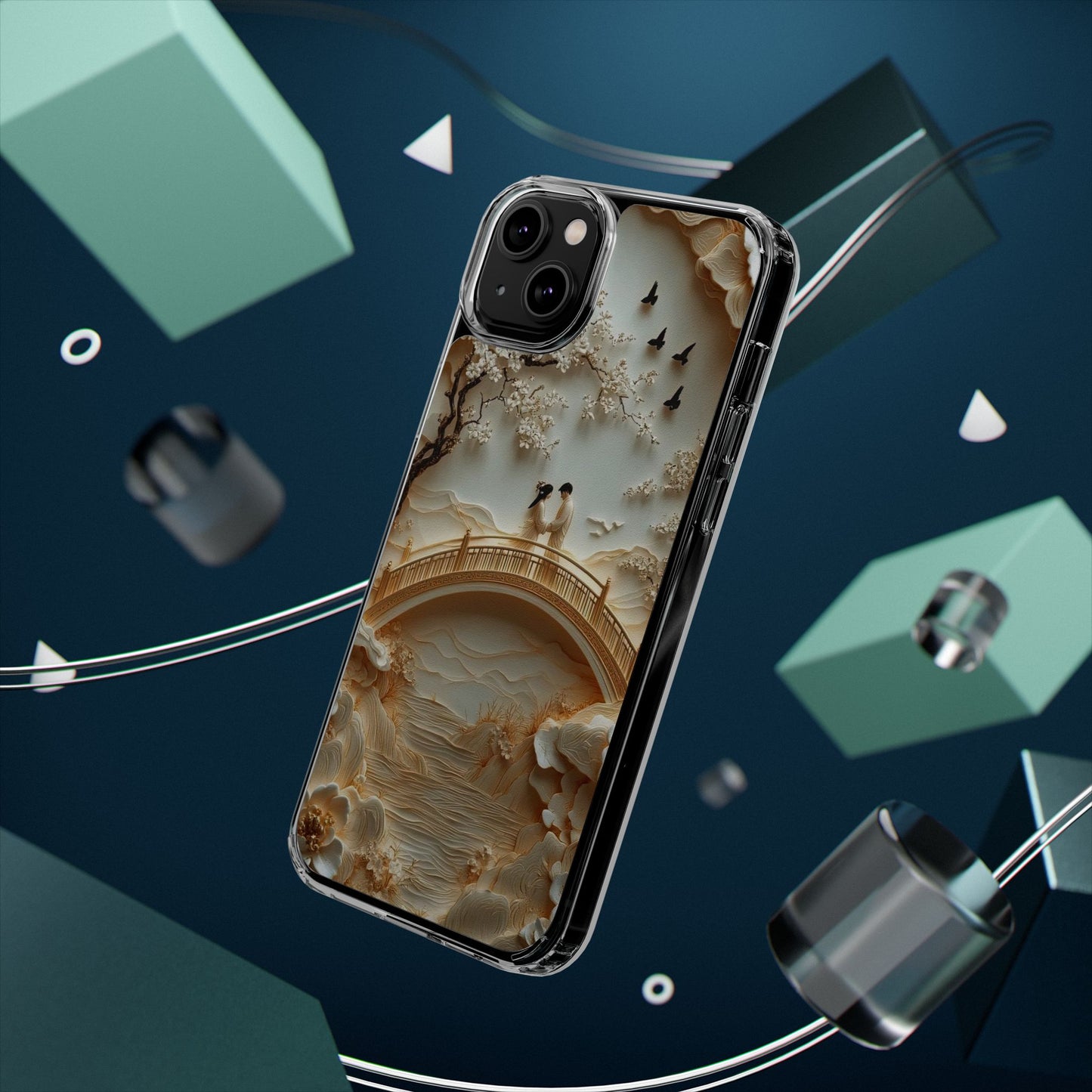 Romantic Couple 3D Effect Clear Cases,  Artistic Protective Cover