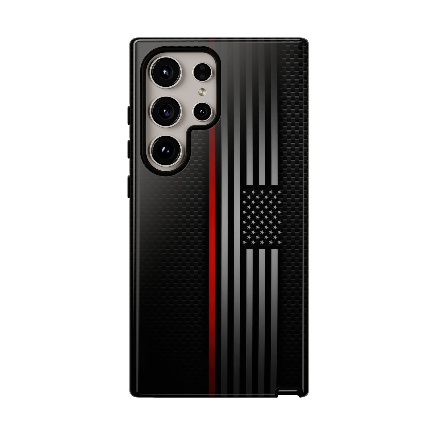 Elegant Patriotic Samsung Phone Case, Thin Red Line Design