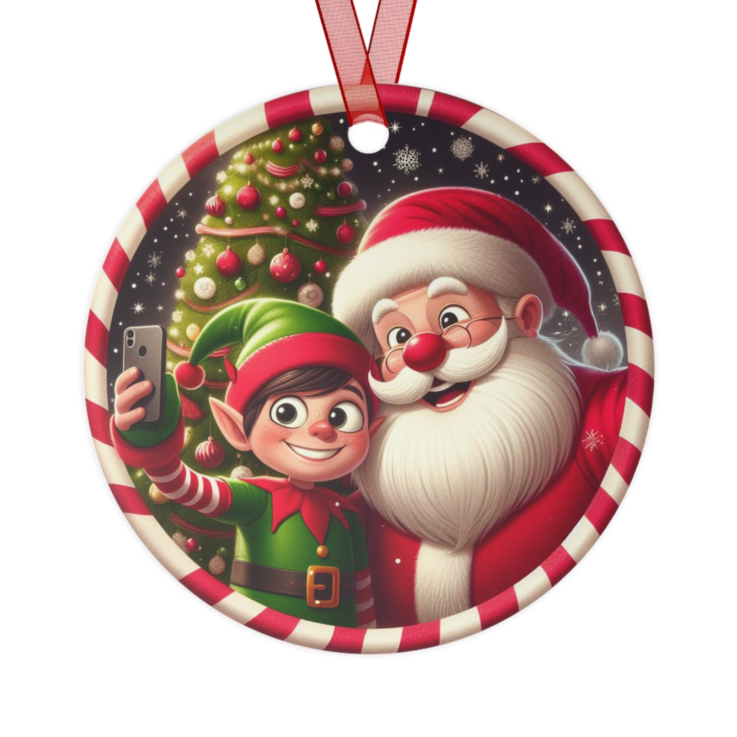 Merry Clickmas! Christmas Metal Ornaments, 2-Side Print