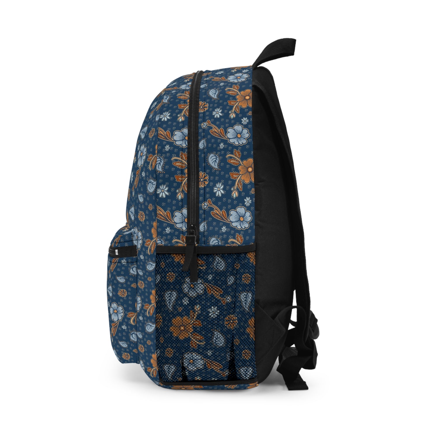 Timeless Elegance: Minimal Floral Backpack / Dark Blue