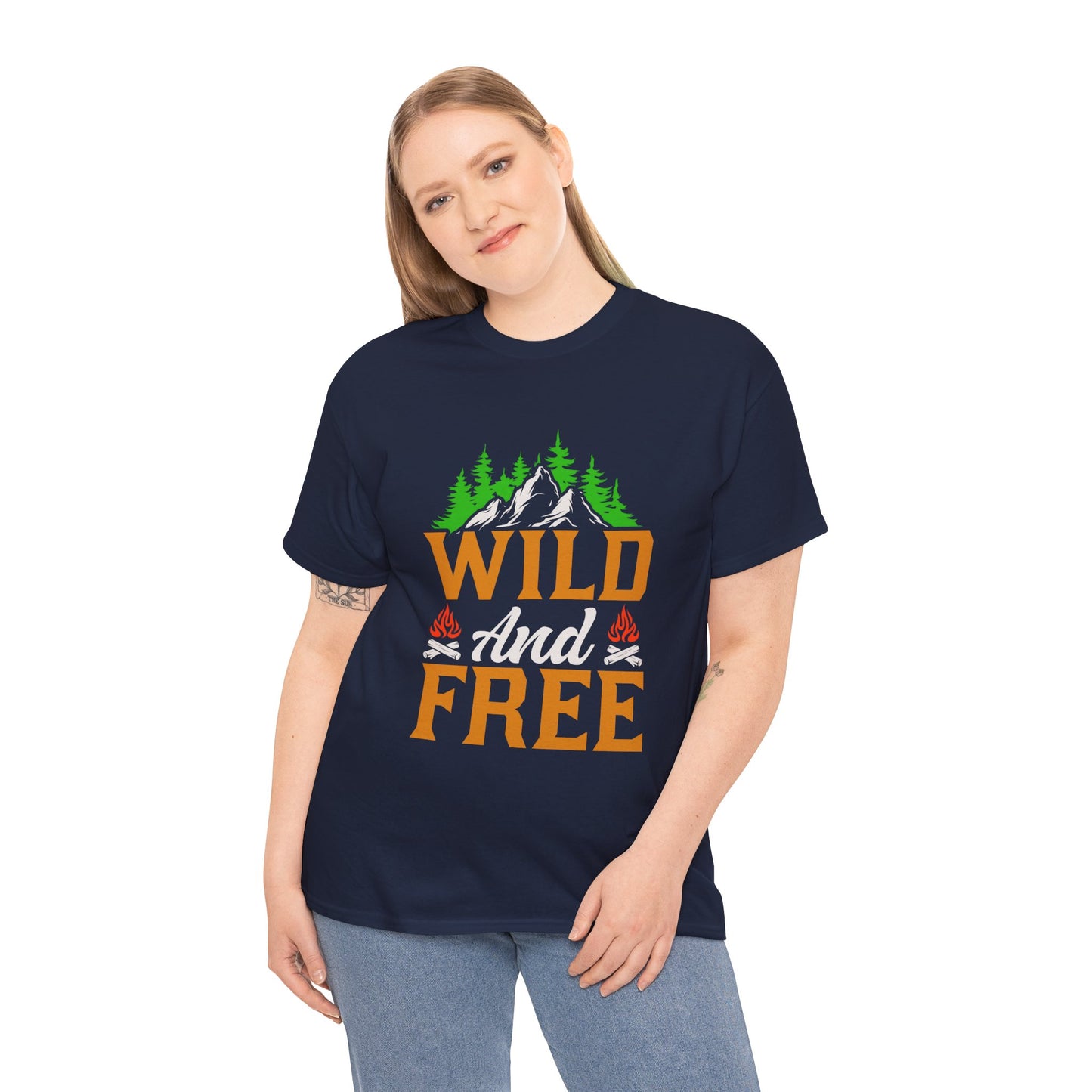 Wild and Free Unisex Heavy Cotton Tee - Perfect for Adventure Lovers