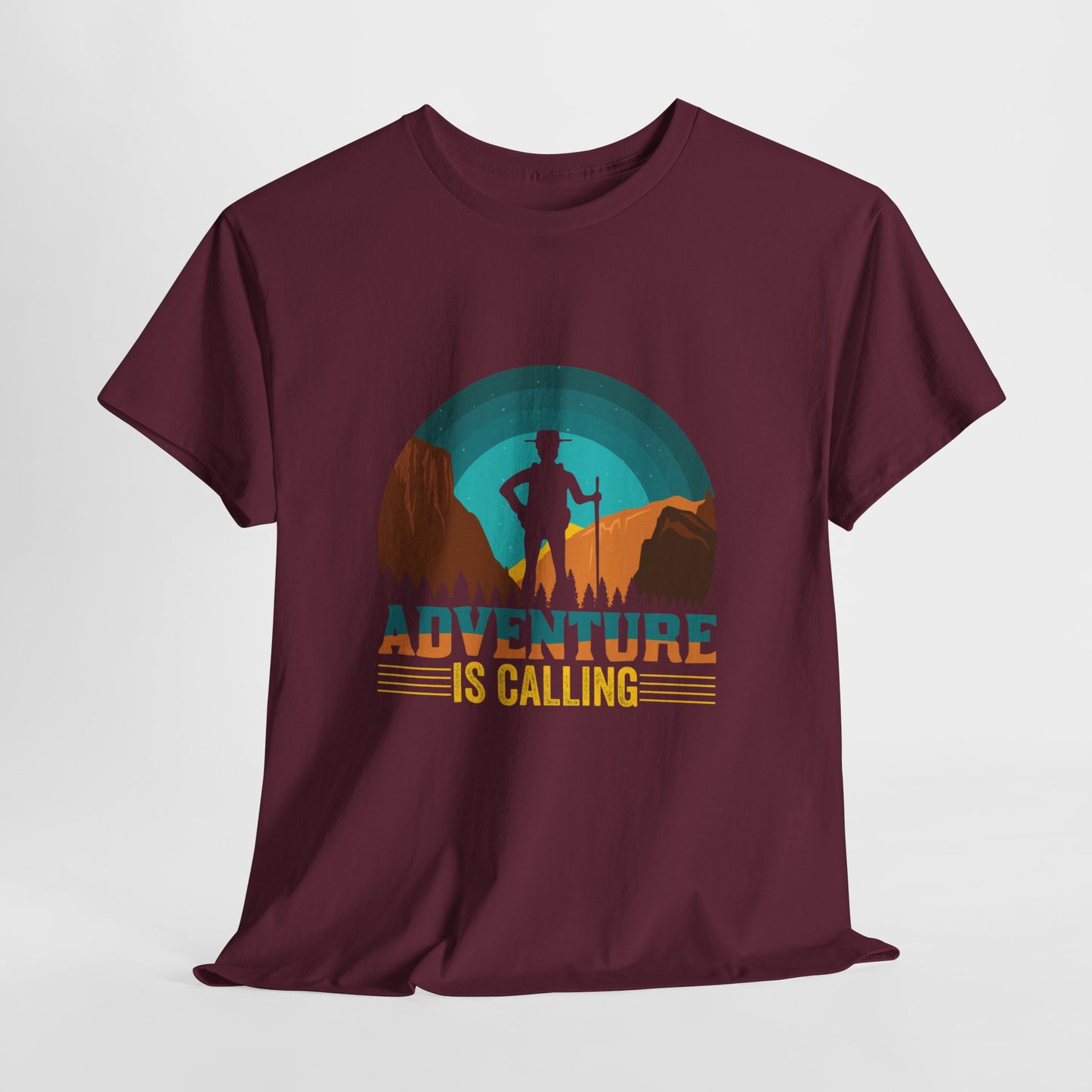 Adventure Is Calling Unisex Heavy Cotton Tee - Perfect for Outdoorsy Souls