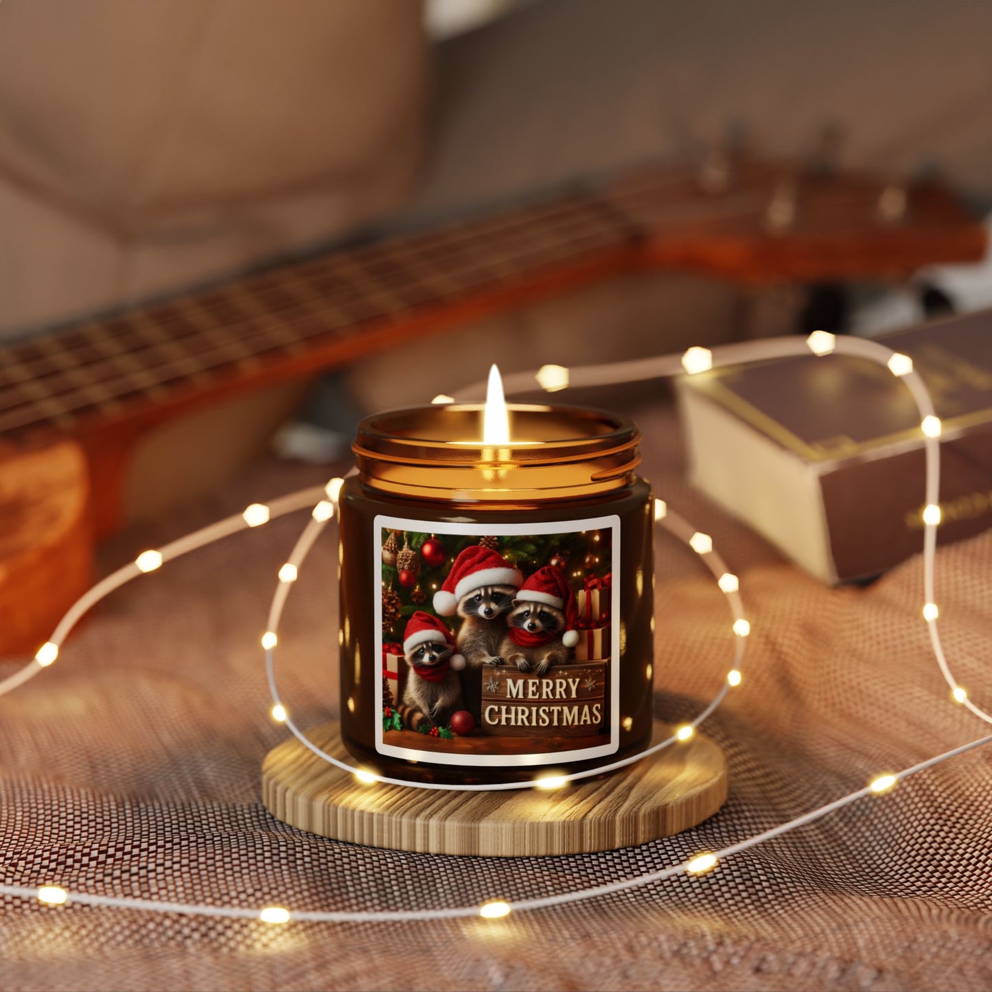 Christmas Scented Soy Candle (Multi-Size, Amber Jar)