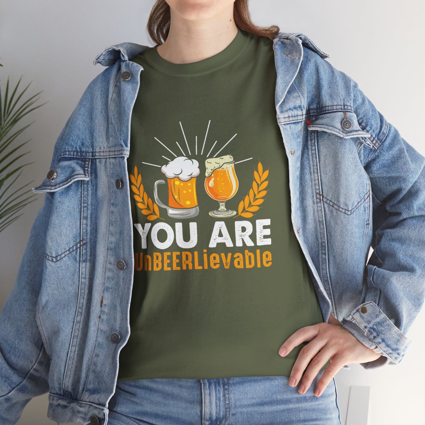 Funny Beer Slogan Tee, You Are UnBEERLievable