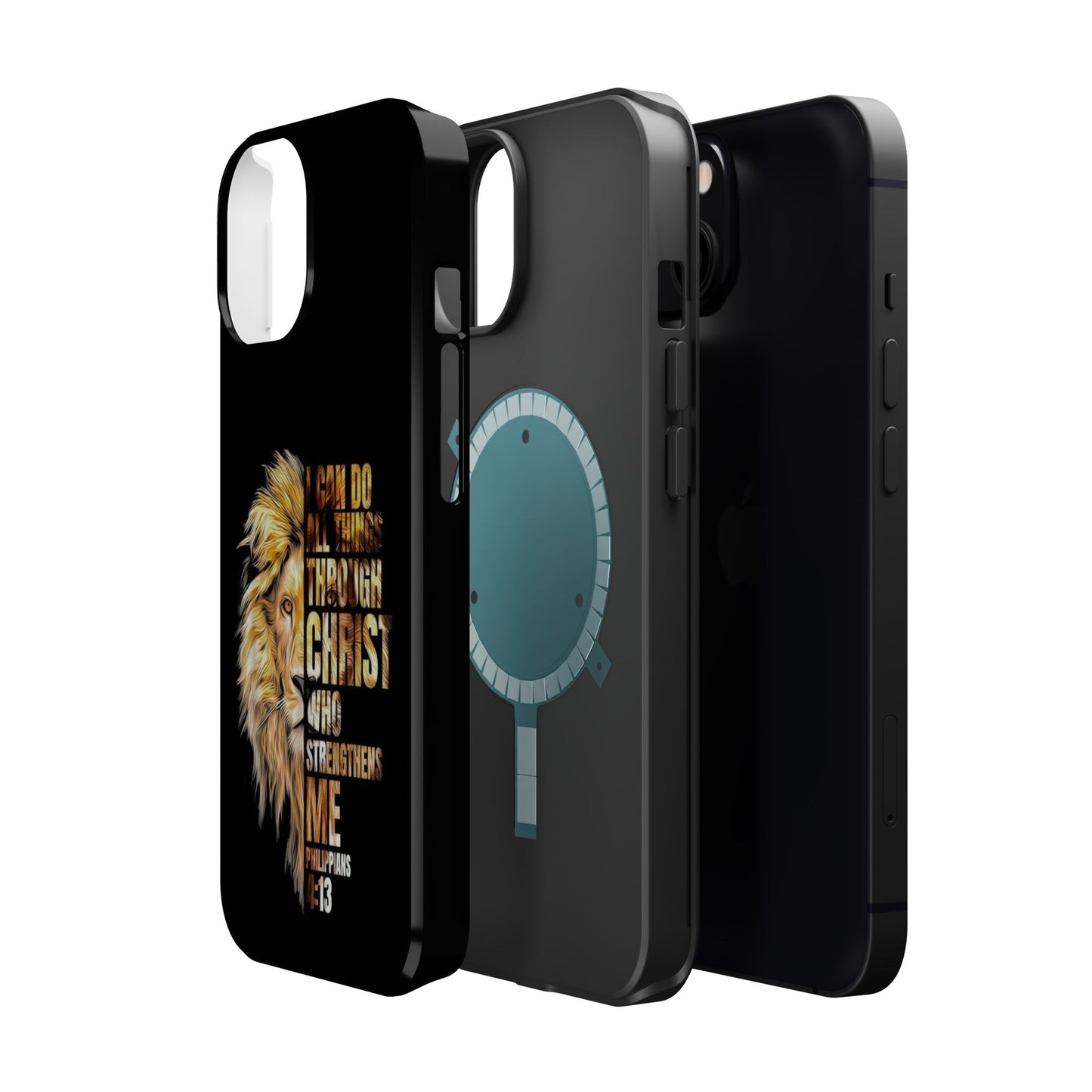 Inspirational Lion Magnetic iPhone Case, Strength & Faith, Christian Accessories