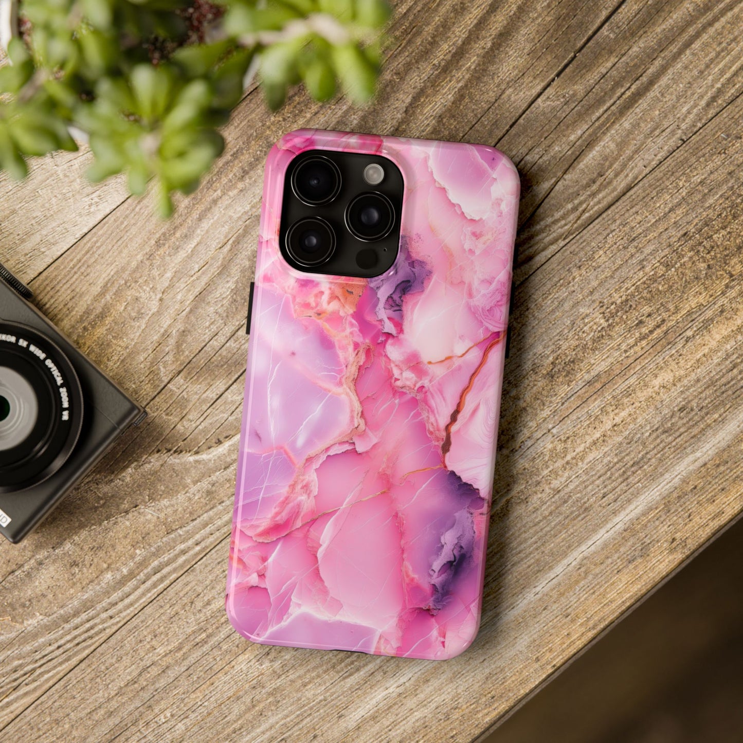 Pink Marble Tough Cases for iPhone, Stylish Protective Covers