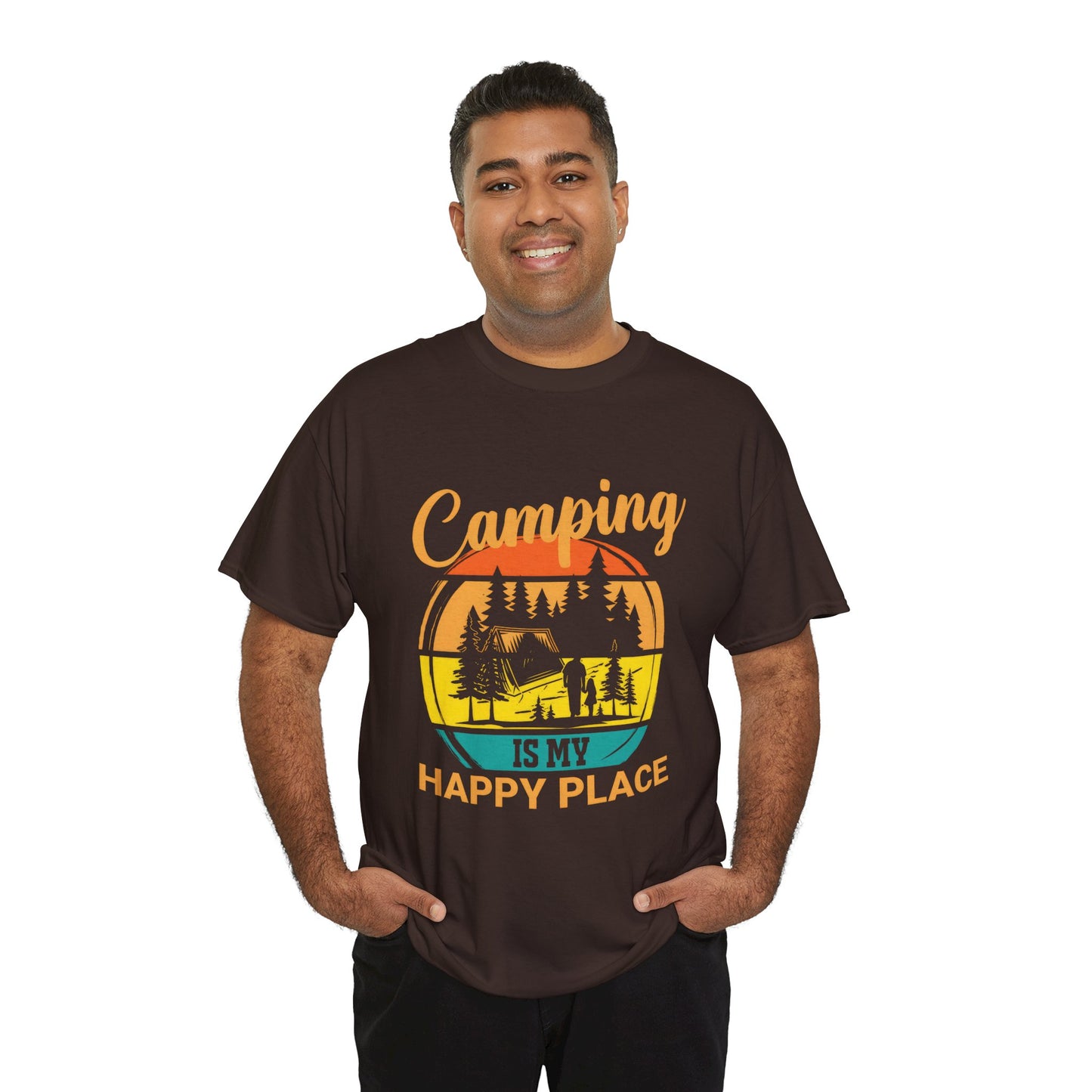 Camping Is My Happy Place Unisex Heavy Cotton Tee