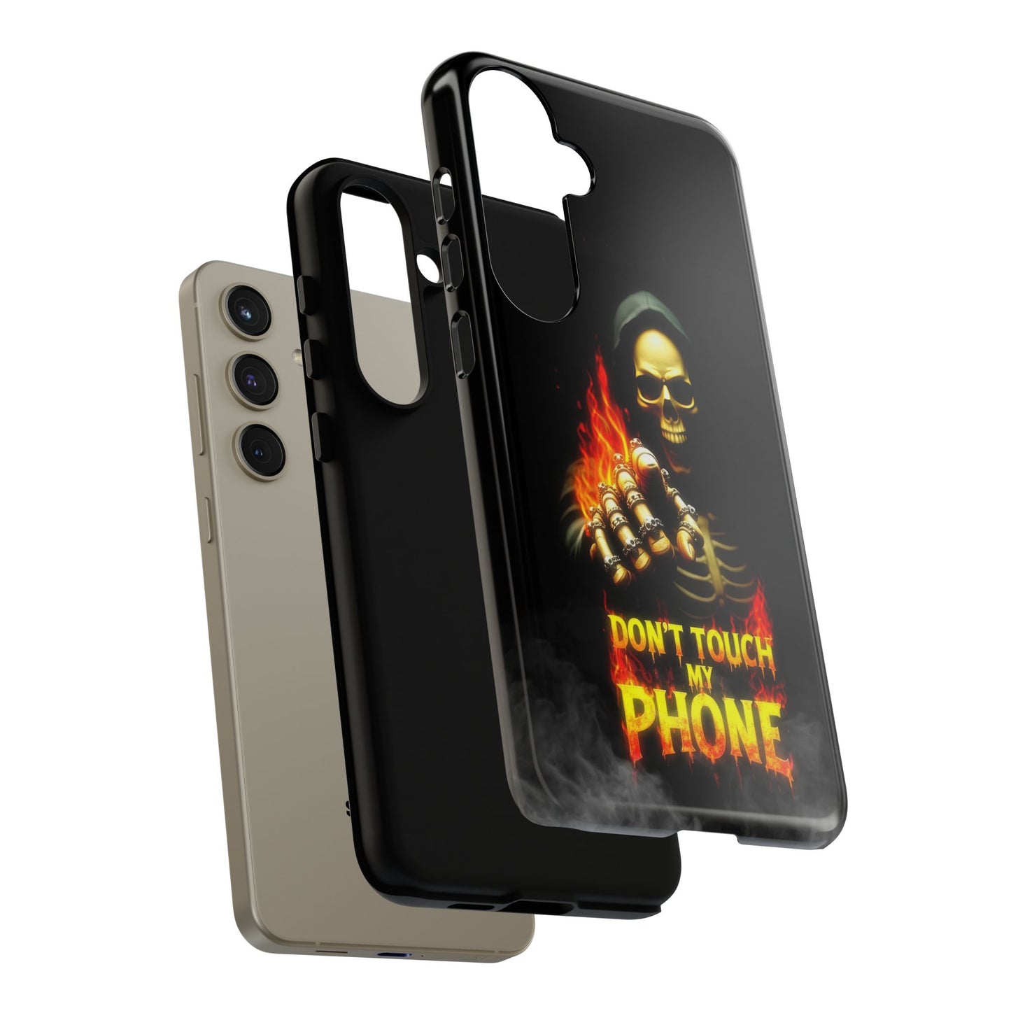Skull Design Samsung Phone Case, Don't Touch My Phone Mobile Cover