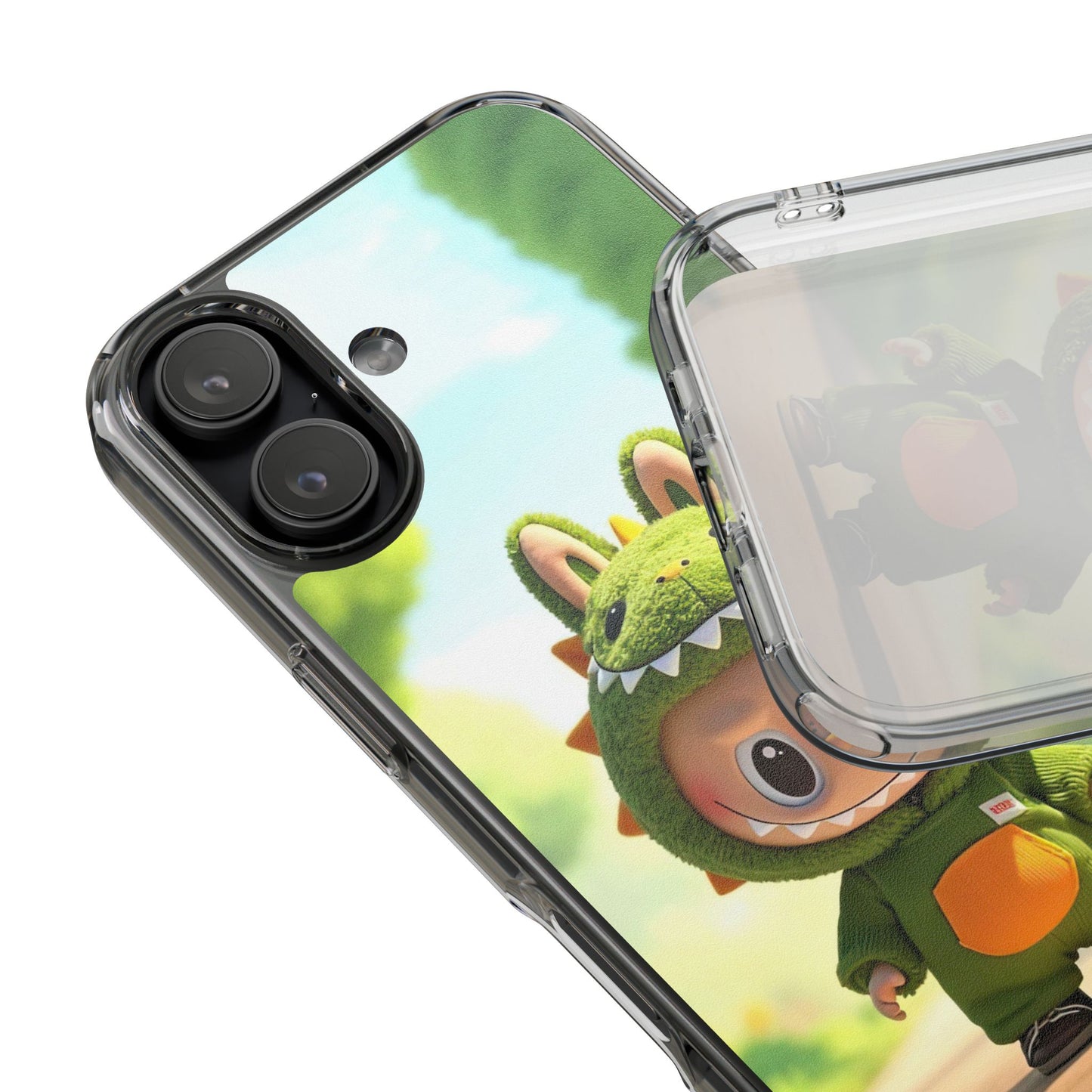 Copy of The Monsters Clear Case for iPhone Models – Playful Dinosaur Design