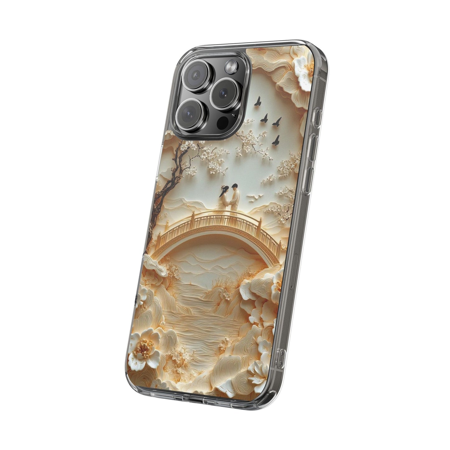 Romantic Couple 3D Effect Clear Cases,  Artistic Protective Cover