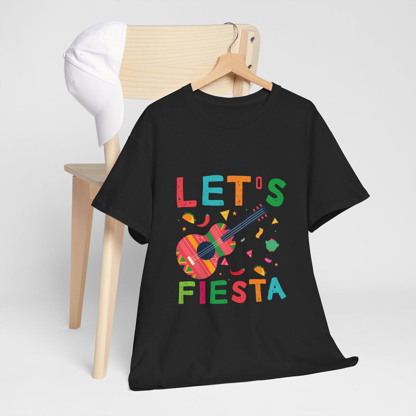 Let's Fiesta Unisex Heavy Cotton Tee - Fun Colorful Graphic T-Shirt for Celebrations