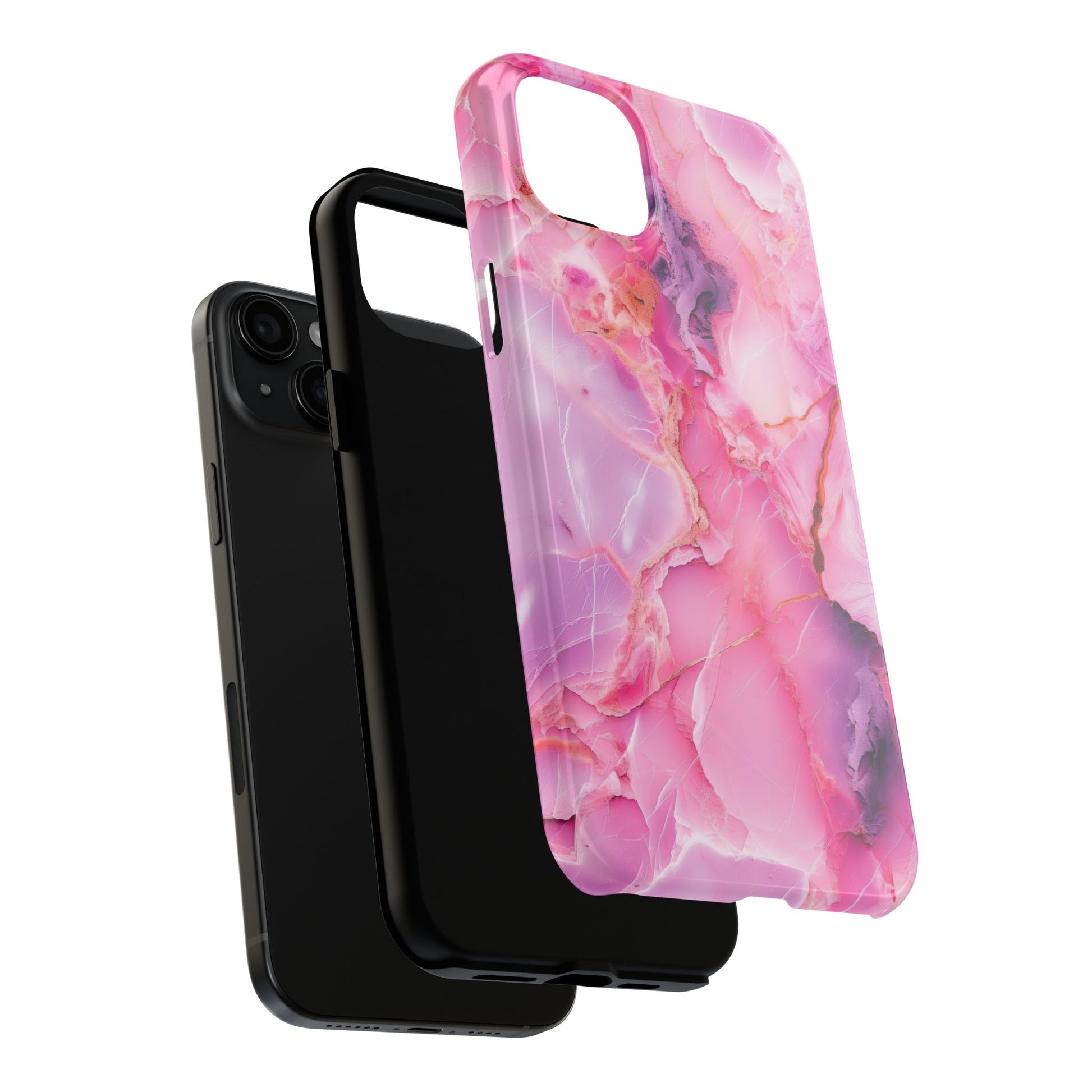 Pink Marble Tough Cases for iPhone, Stylish Protective Covers
