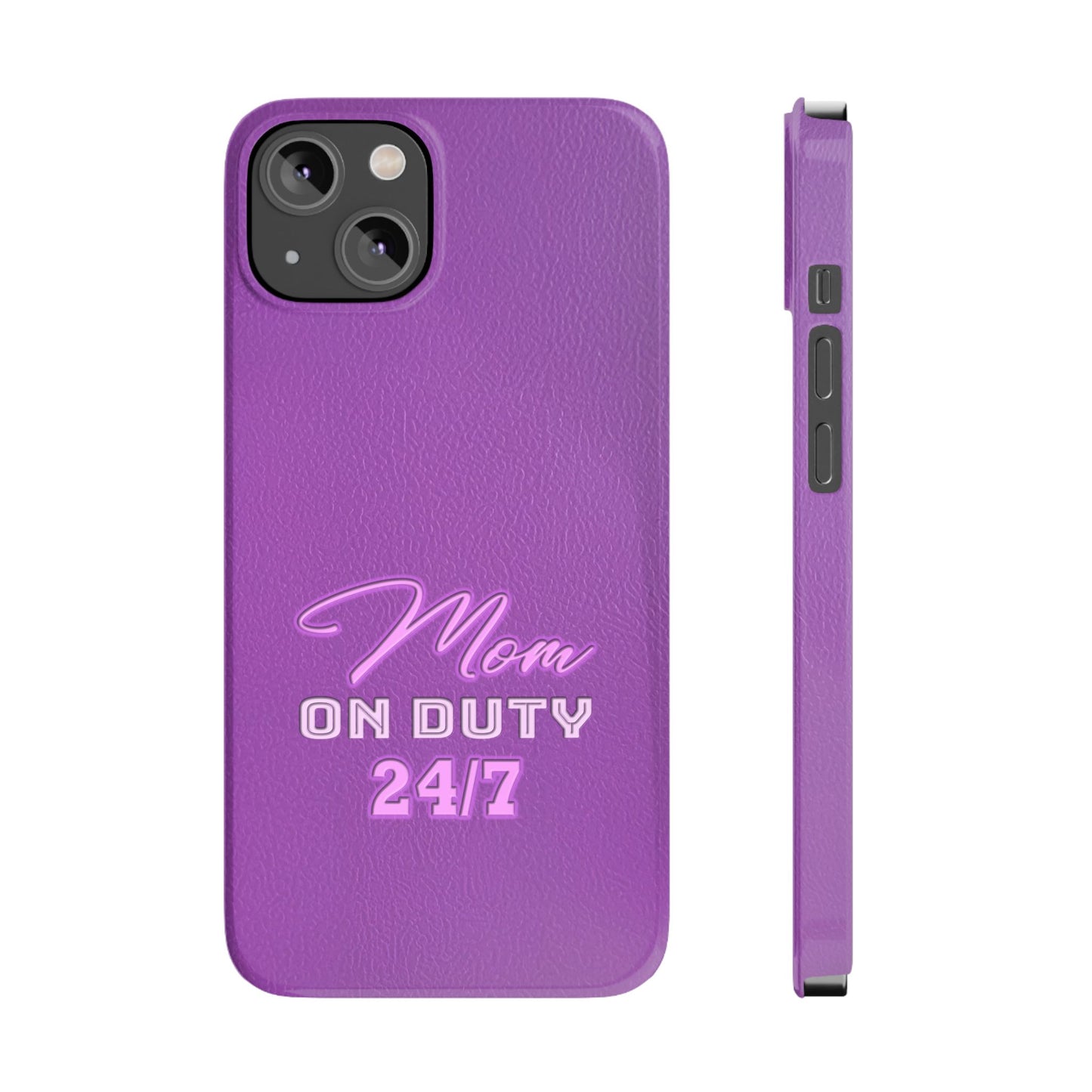 Mom On Duty Slim Case, Purple Case for Mothers