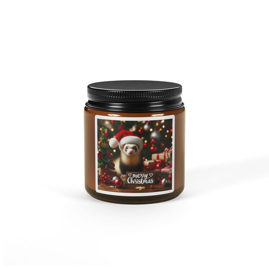 Christmas Scented Soy Candle (Multi-Size, Amber Jar)