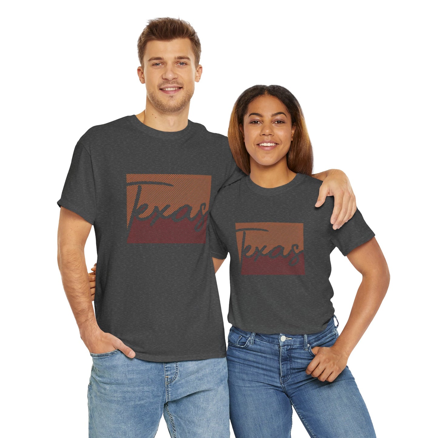 Texas Unisex Heavy Cotton Tee - Retro Style Tee for Texas Lovers