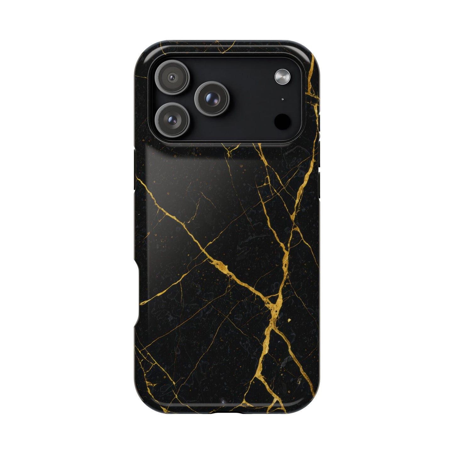 Black Marble with Gold Veins Impact-Resistant iPhone