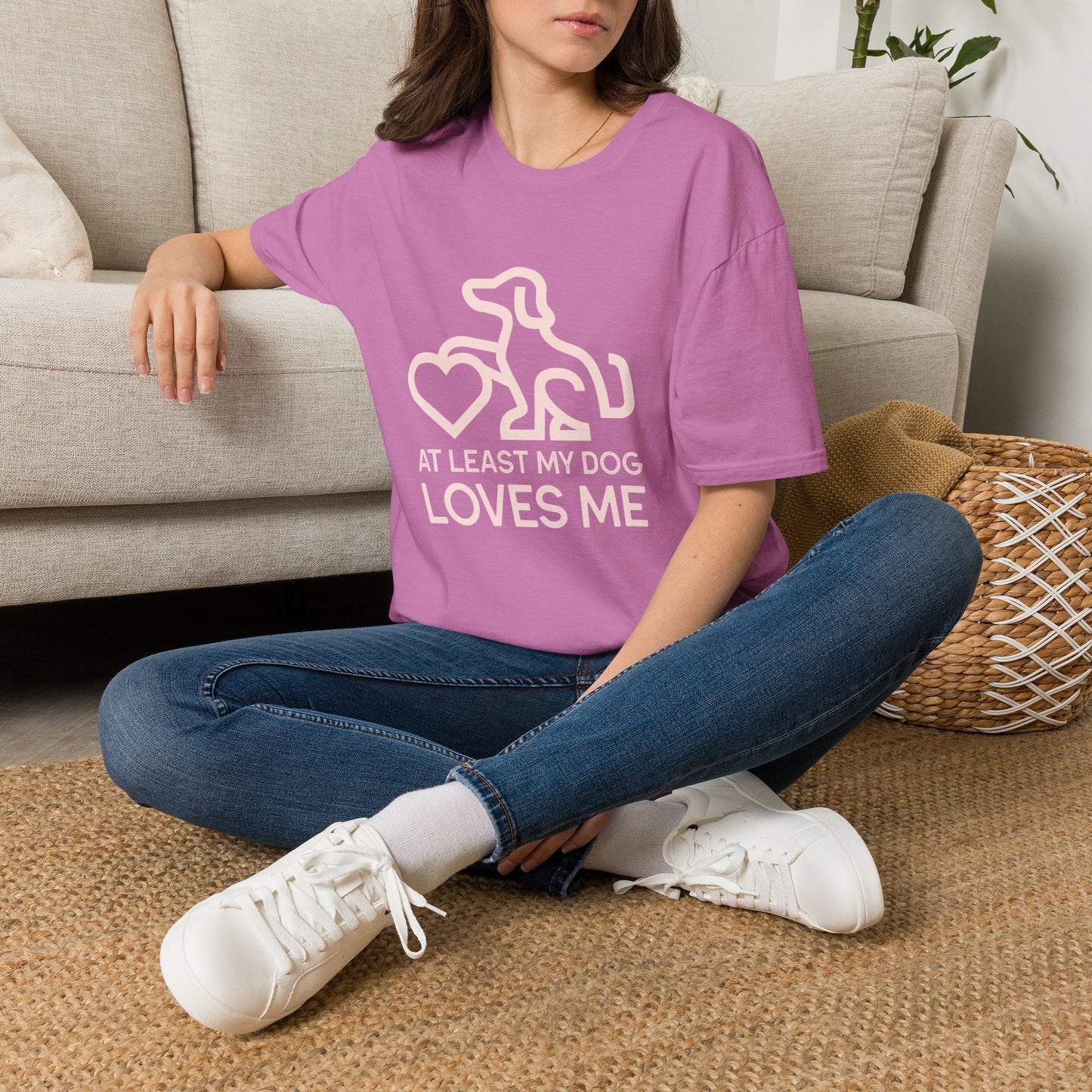 Dog Lover Unisex T-Shirt - At Least My Dog Loves Me