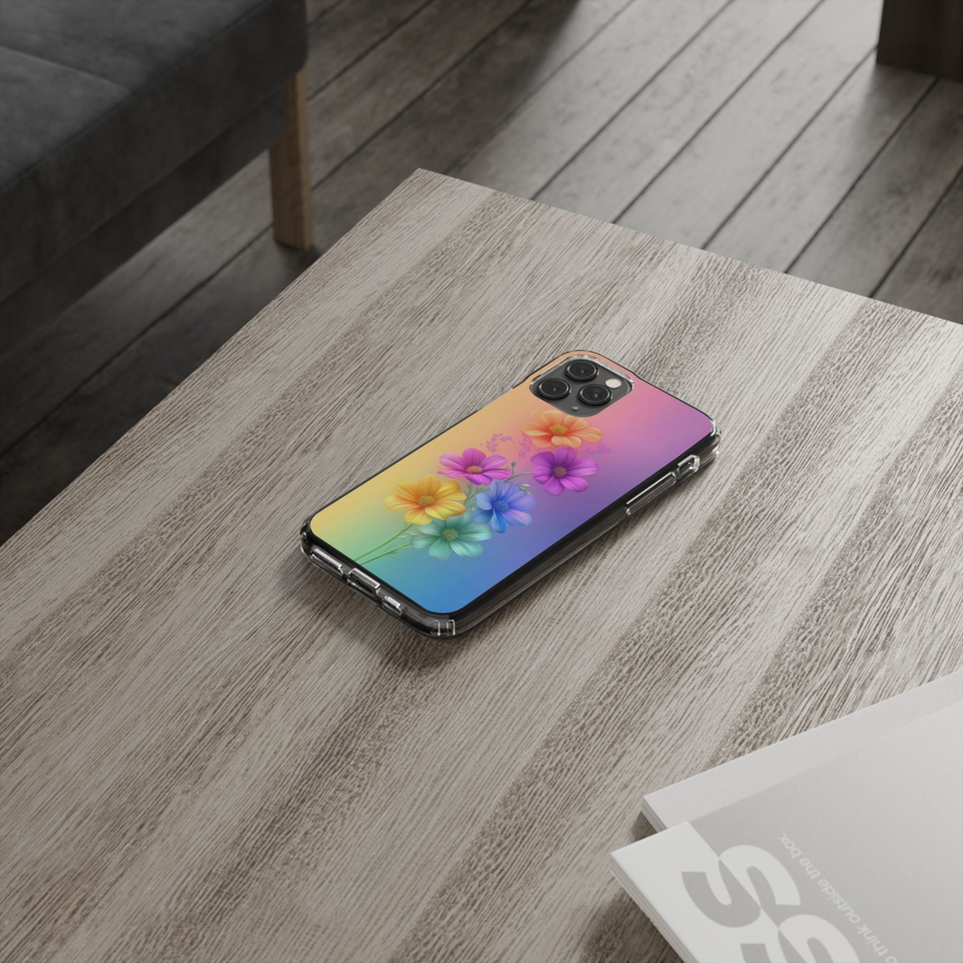 Floral Clear Phone Case – Colorful Flower Design