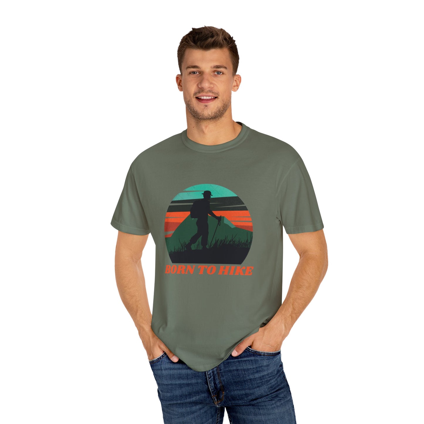 Camiseta unisex teñida Born To Hike